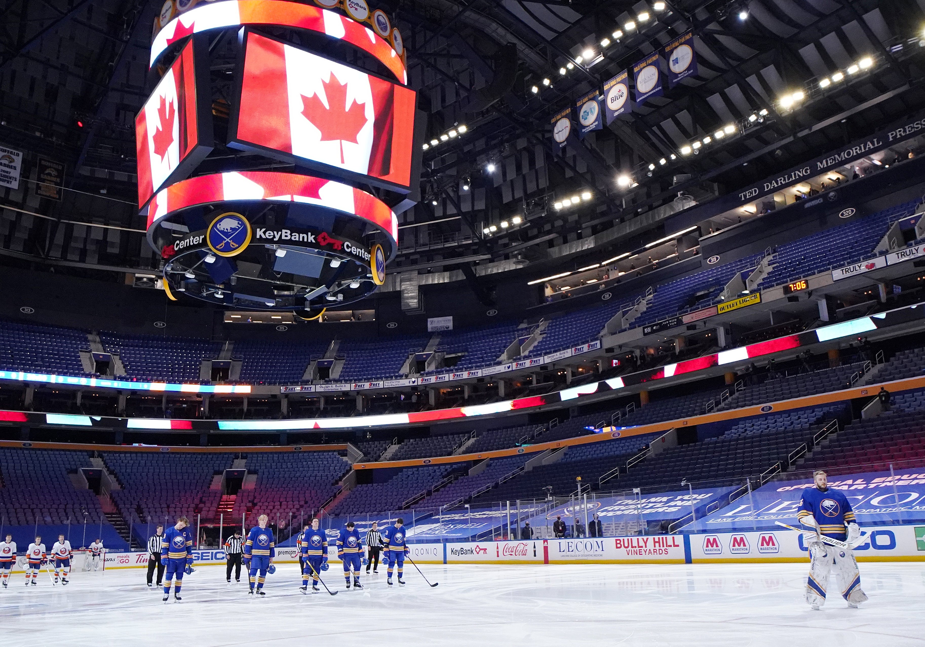 In the NHL, Buffalo's hockey team, the Sabres, has routinely presented both national anthems before games