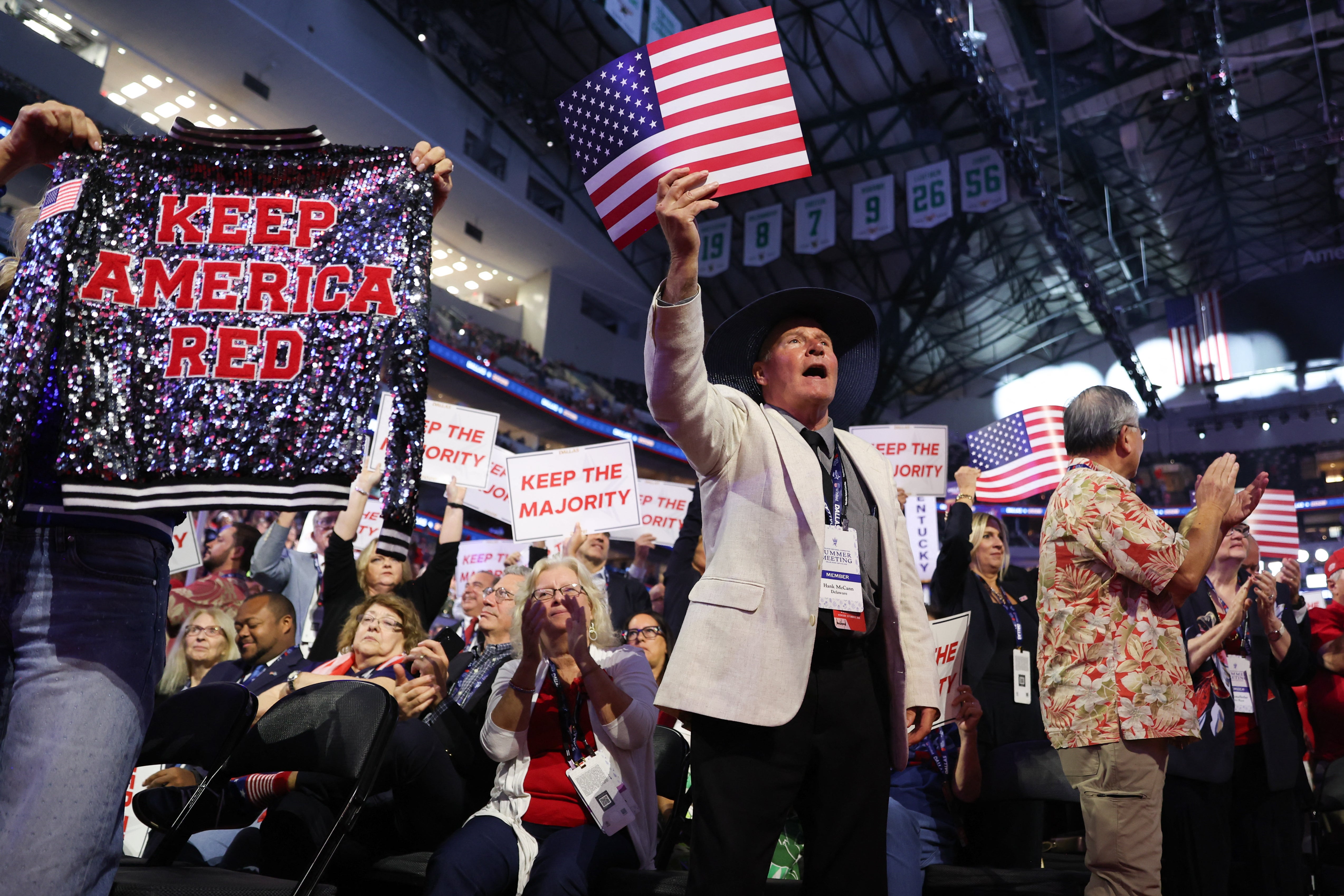 Trump’s fans in the arena were undeterred, however, cheering him on throughout his lengthy address