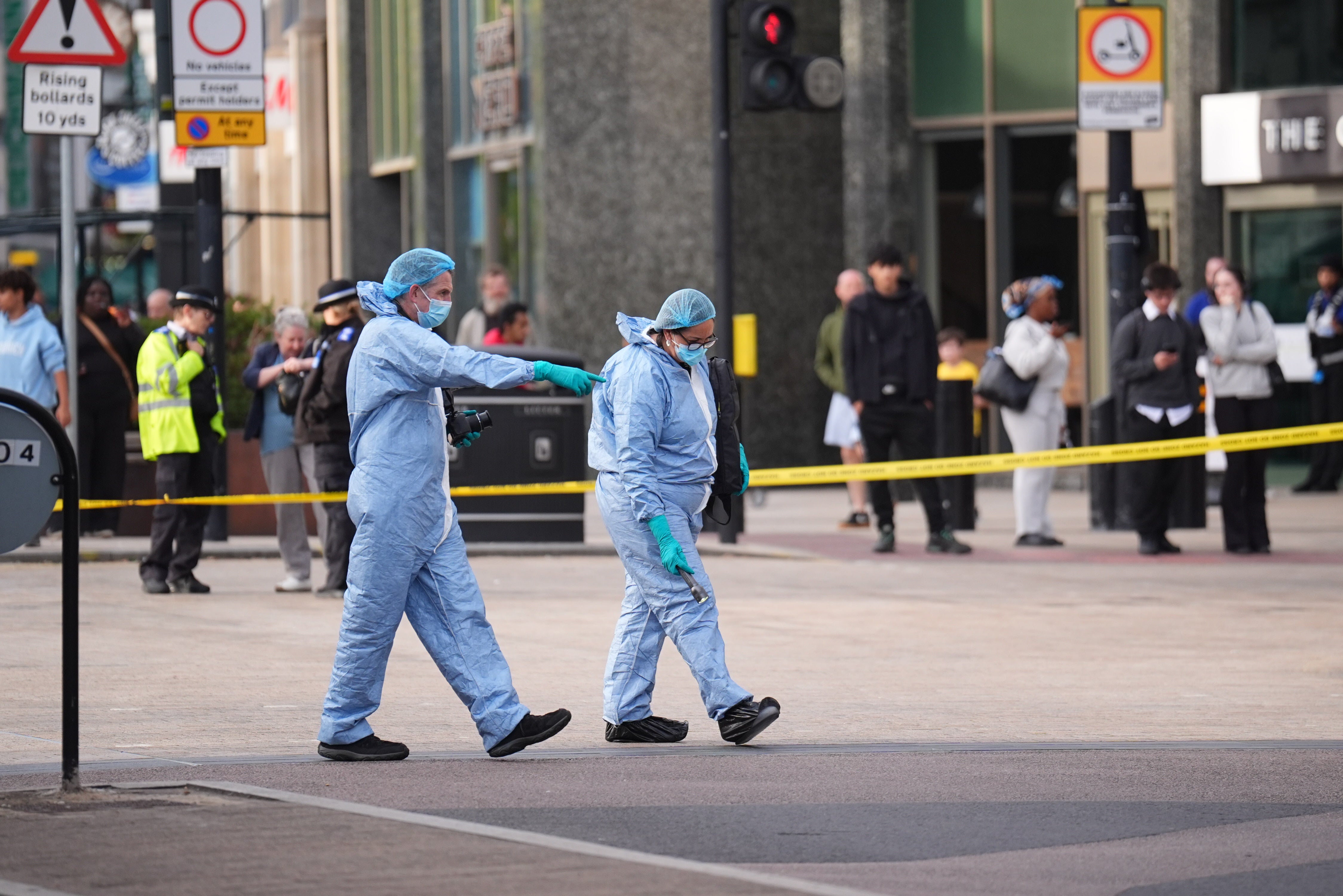 Forensic investigators in Bromley following the incident