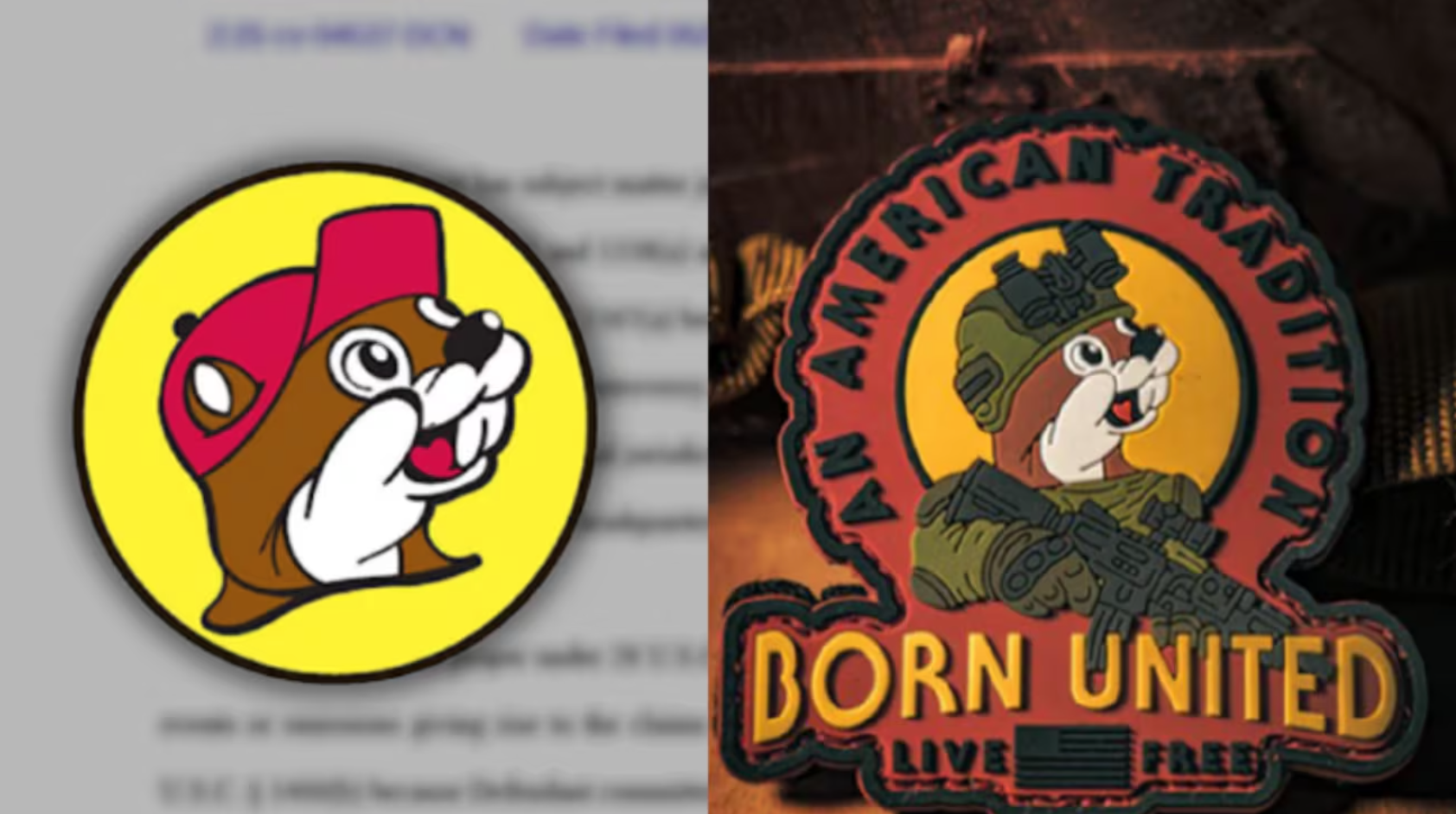 The Buc-ee's logo and a Born United patch. Born United, a South Carolina clothing company, was ordered to pay $850,000 to Buc-ee's to settle a trademark infringement lawsuit