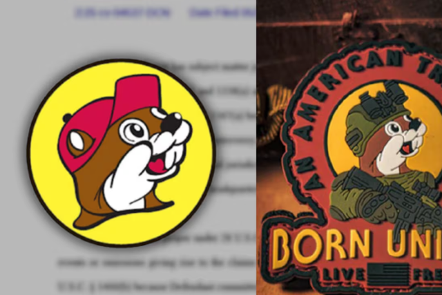 The Buc-ee's logo and a Born United patch. Born United, a South Carolina clothing company, was ordered to pay $850,000 to Buc-ee's to settle a trademark infringement lawsuit