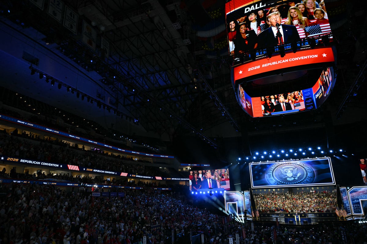 Trump claims there are ‘no empty seats’ at Republican convention in arena with empty seats