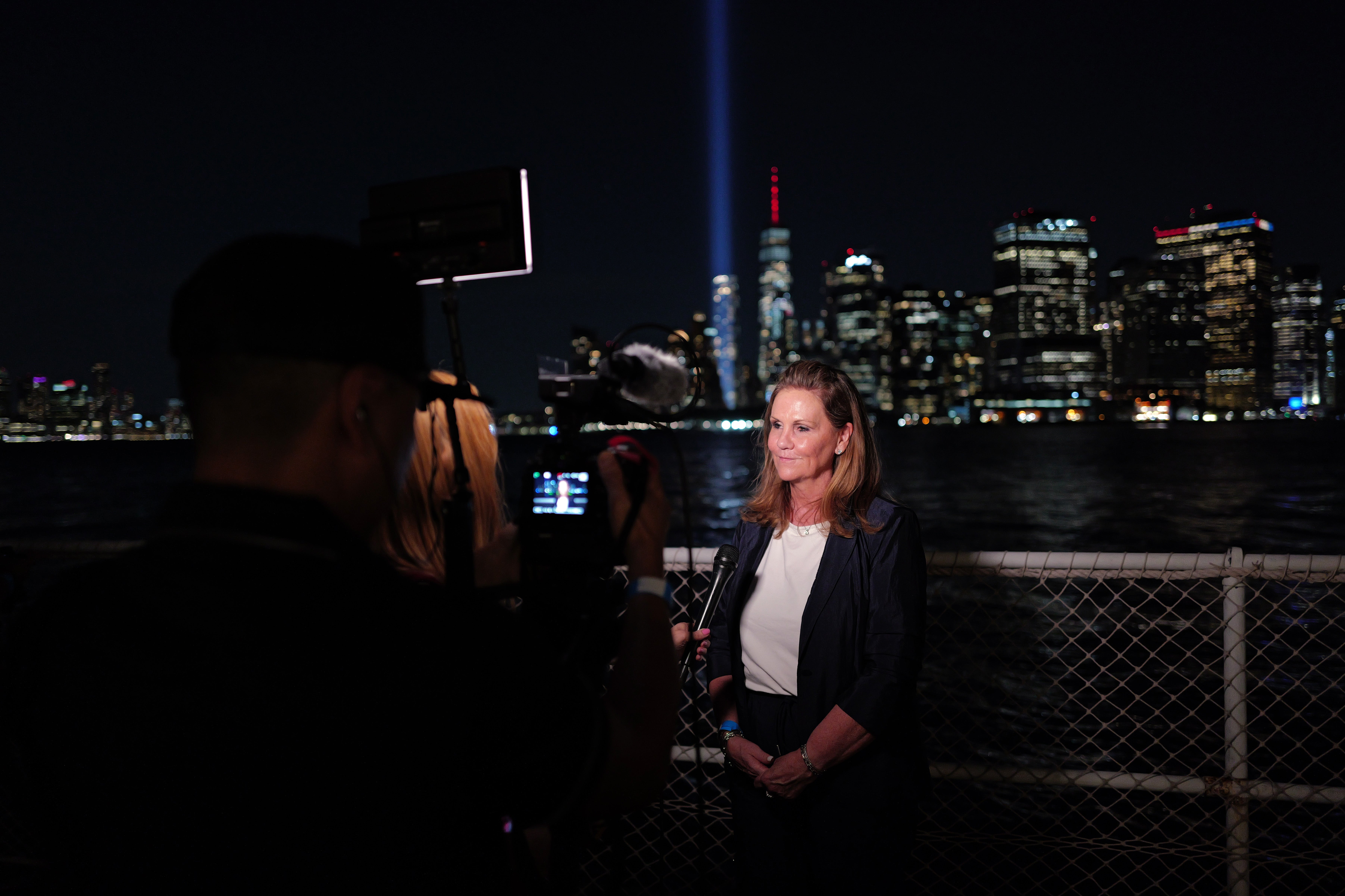 Terry Strada, shown here, whose husband, Tom, was killed at the World Trade Center, said families still want to see Mohammed brought to justice