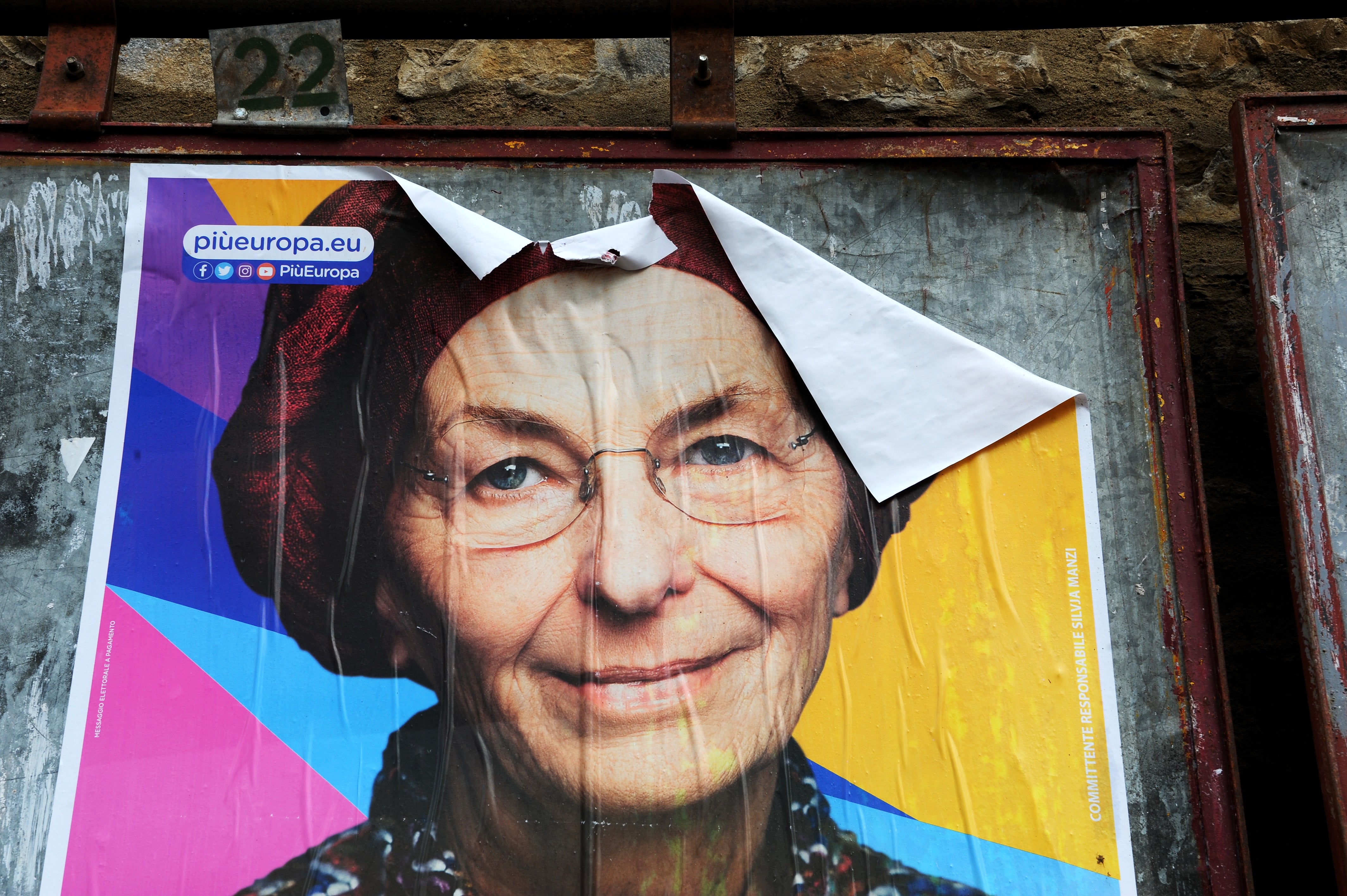 An electoral manifesto of Italian politician and leader of the Lista + Europa and Radicali Italiani Emma Bonino is displayed on the streets during the electoral vote on March 4, 2018 in Florence, Italy