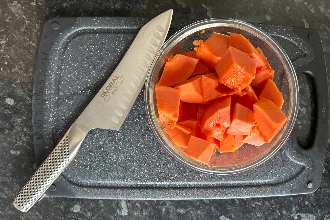 During testing, the knives were able to cut through everything from potatoes to pumpkins with ease (Sarah Michael/The Independent)