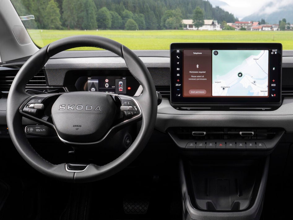 As well as an older-style infotainement screen, the Epic’s steering wheel and driver display aren't as good as the VW ID. Cross's (Skoda)