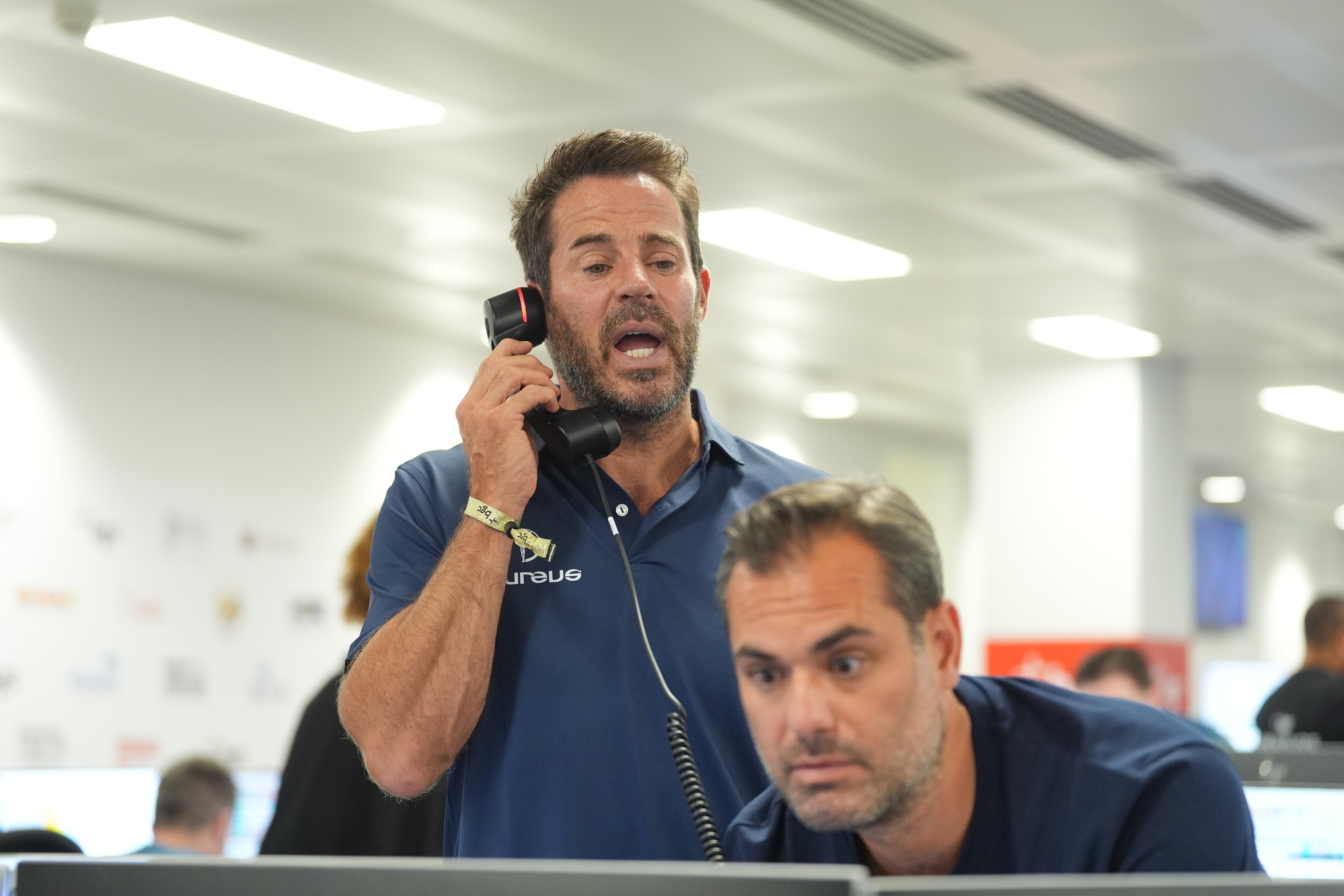 Former footballer Jamie Redknapp also joined the trading floor in support of the Laureus Sport for Good (PA)