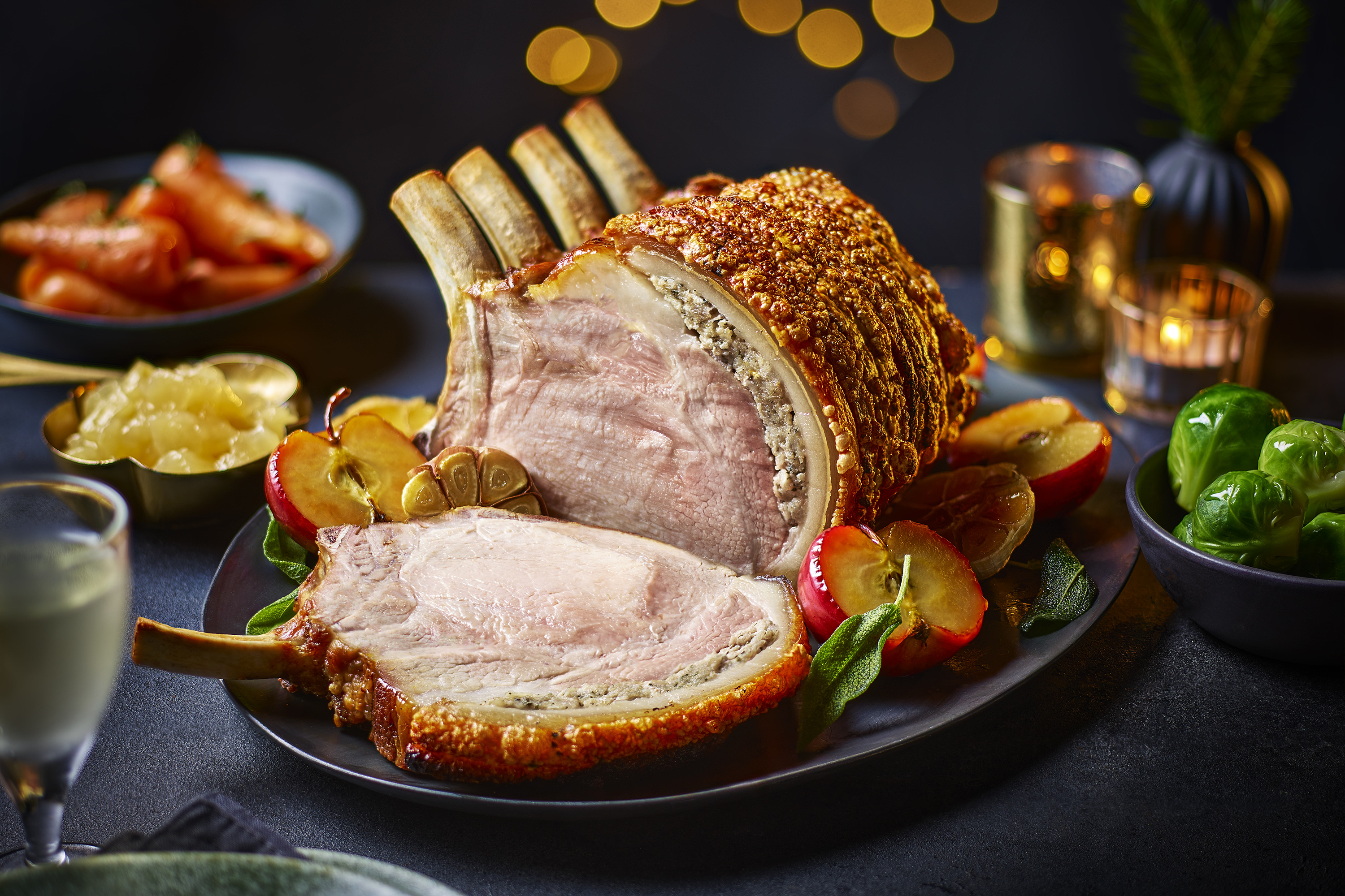 Mains include a salt-aged pork loin joint (Tesco)
