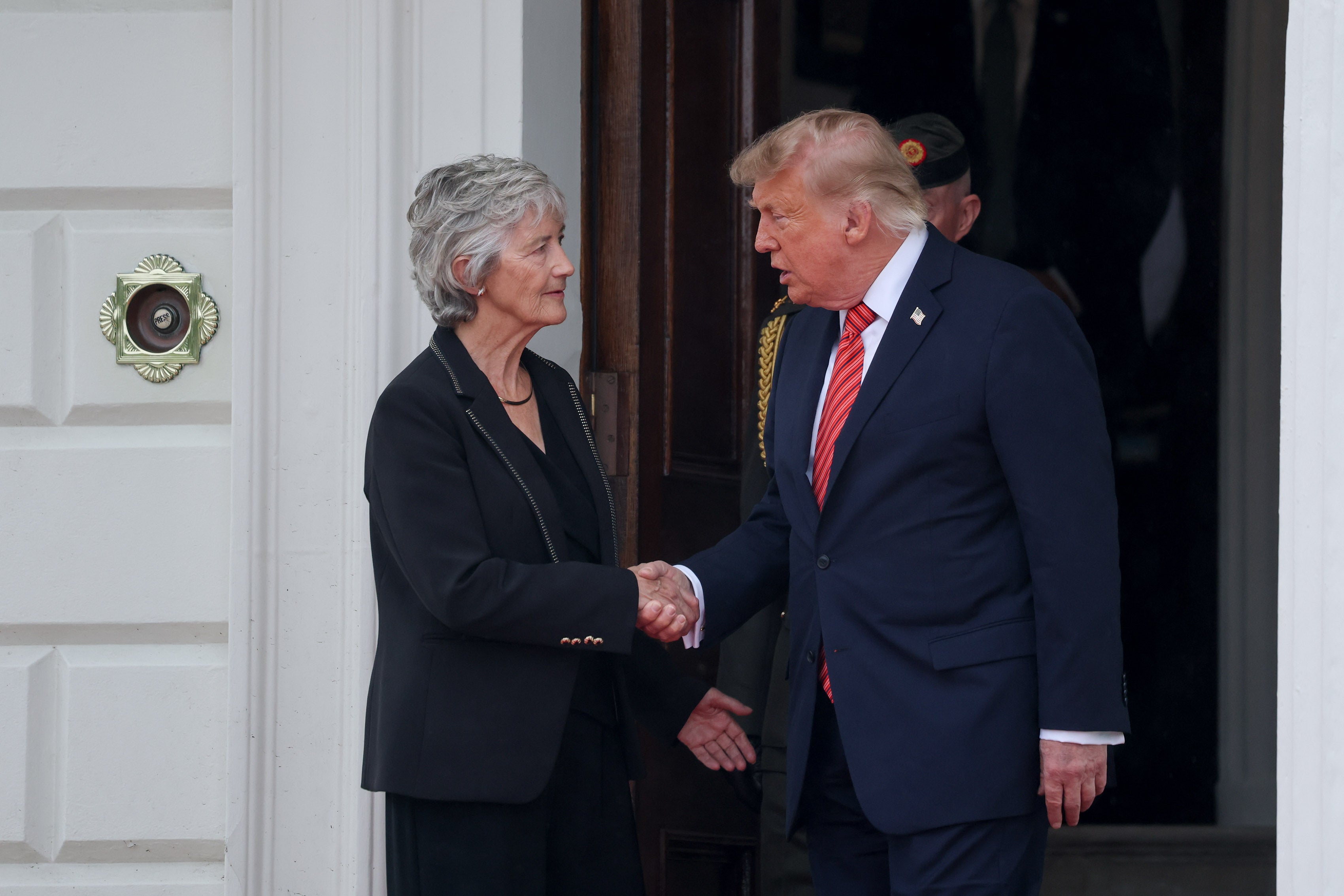 President Connolly and President Donald Trump at Aras an Uachtarain, her official residence in Phoenix Park