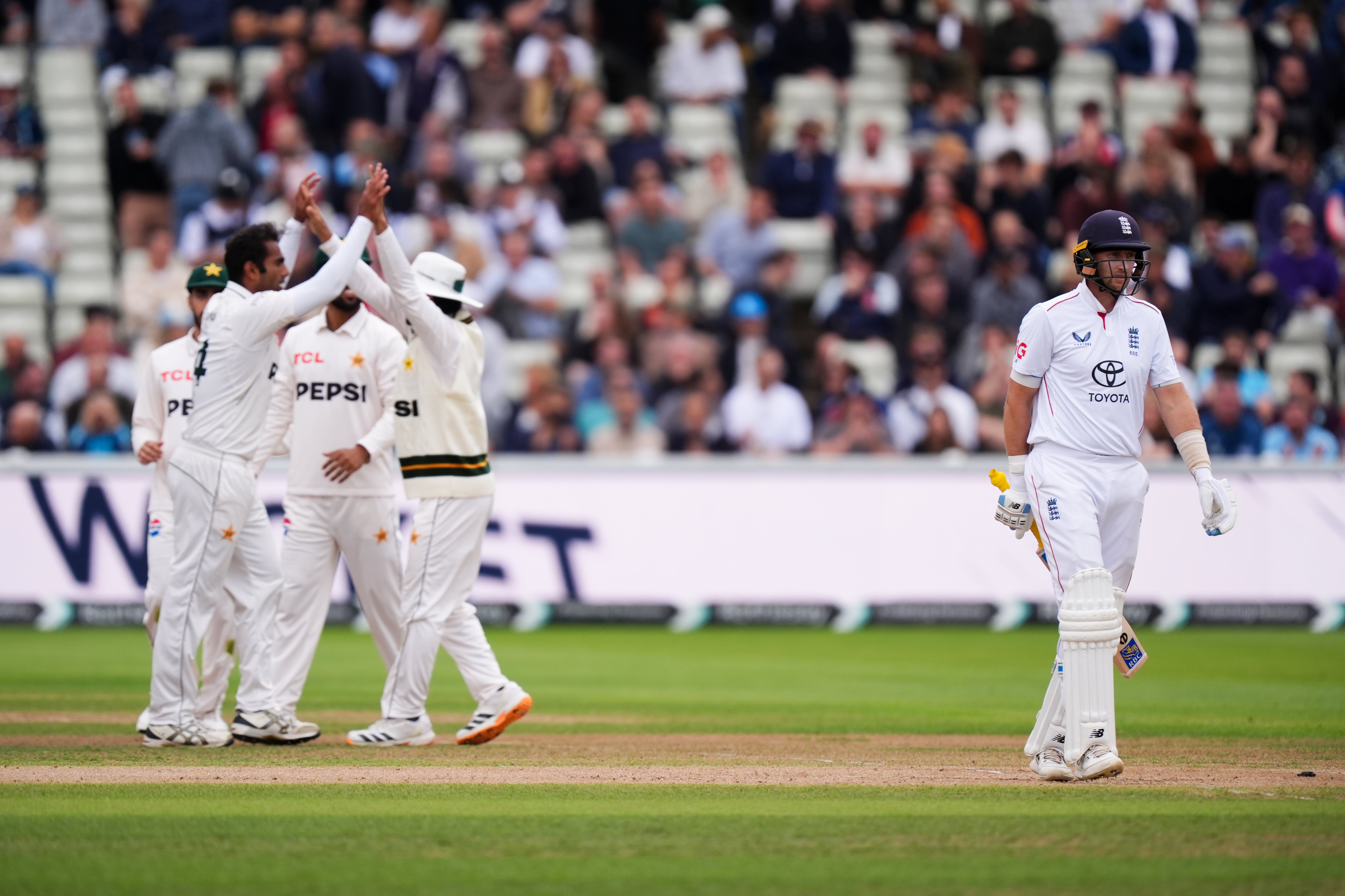 Root was bowled by a no-ball from Pakistan’s Mohammad Ali (Mike Egerton/PA)