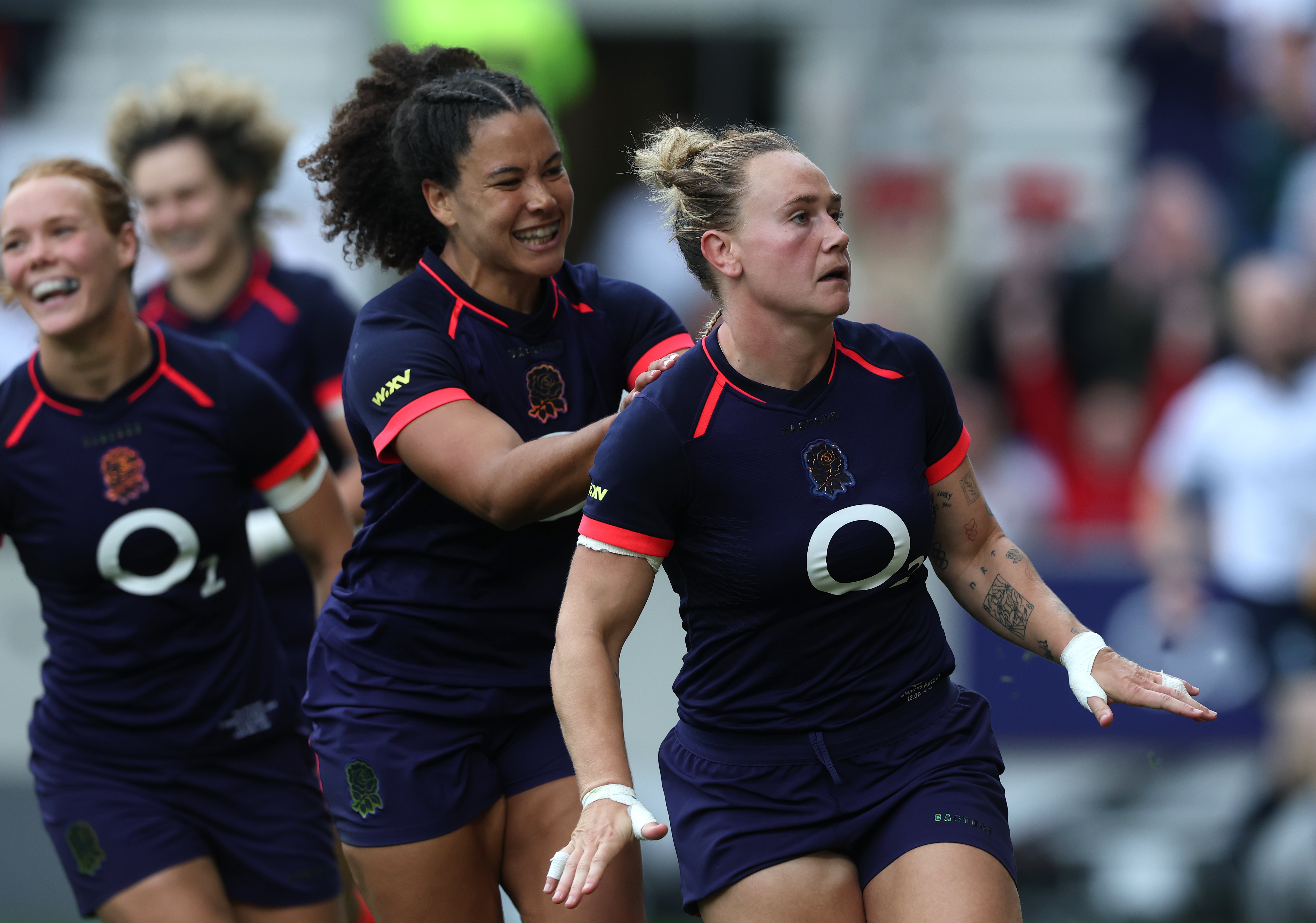 Red Roses overcome rare half-time deficit to blow away Australia in WXV Global Series opener