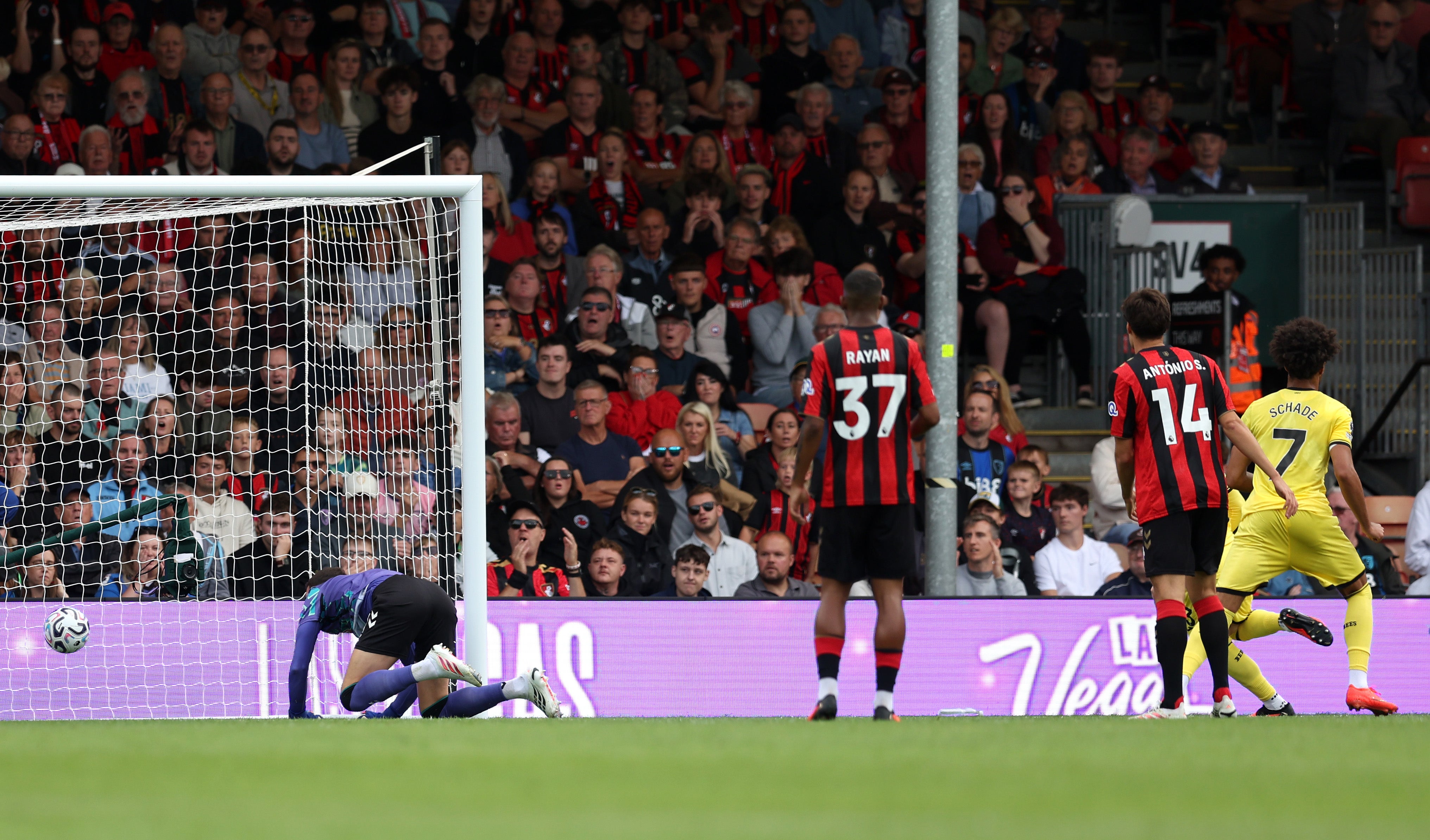 Kevin Schade lobbed into an unguarded net to equalise for Brentford
