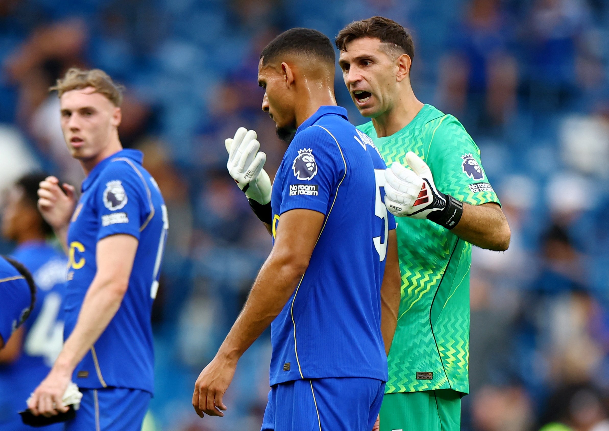 Emiliano Martinez had some unconvincing moments in Chelsea’s goal