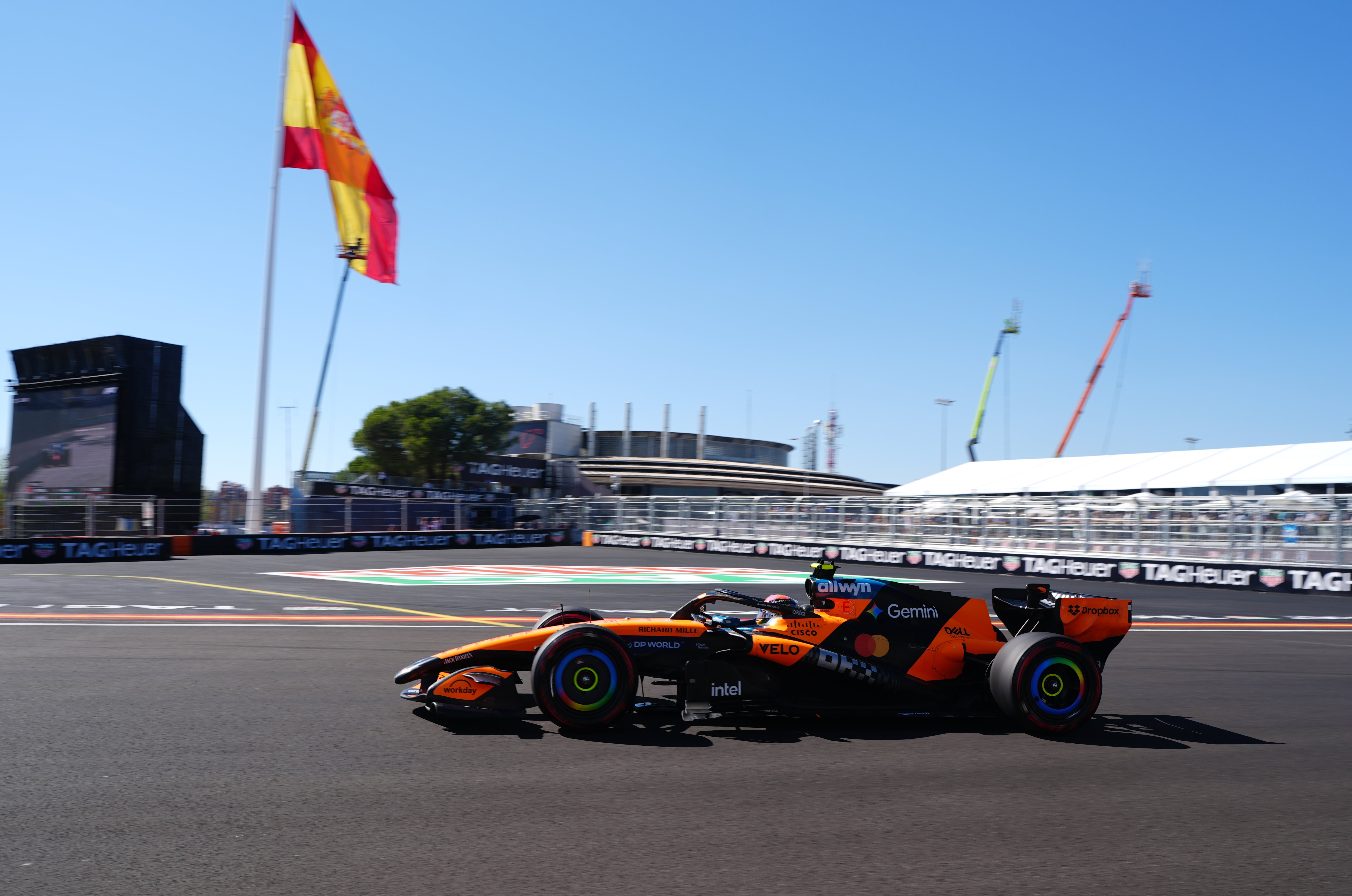 World champion Lando Norris saw off Kimi Antonelli to land pole position for Sunday’s Spanish Grand Prix (David Davies/PA)