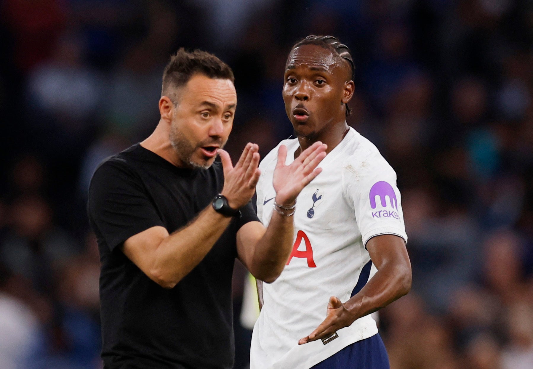 Roberto De Zerbi was frustrated by a Mathys Tel moment