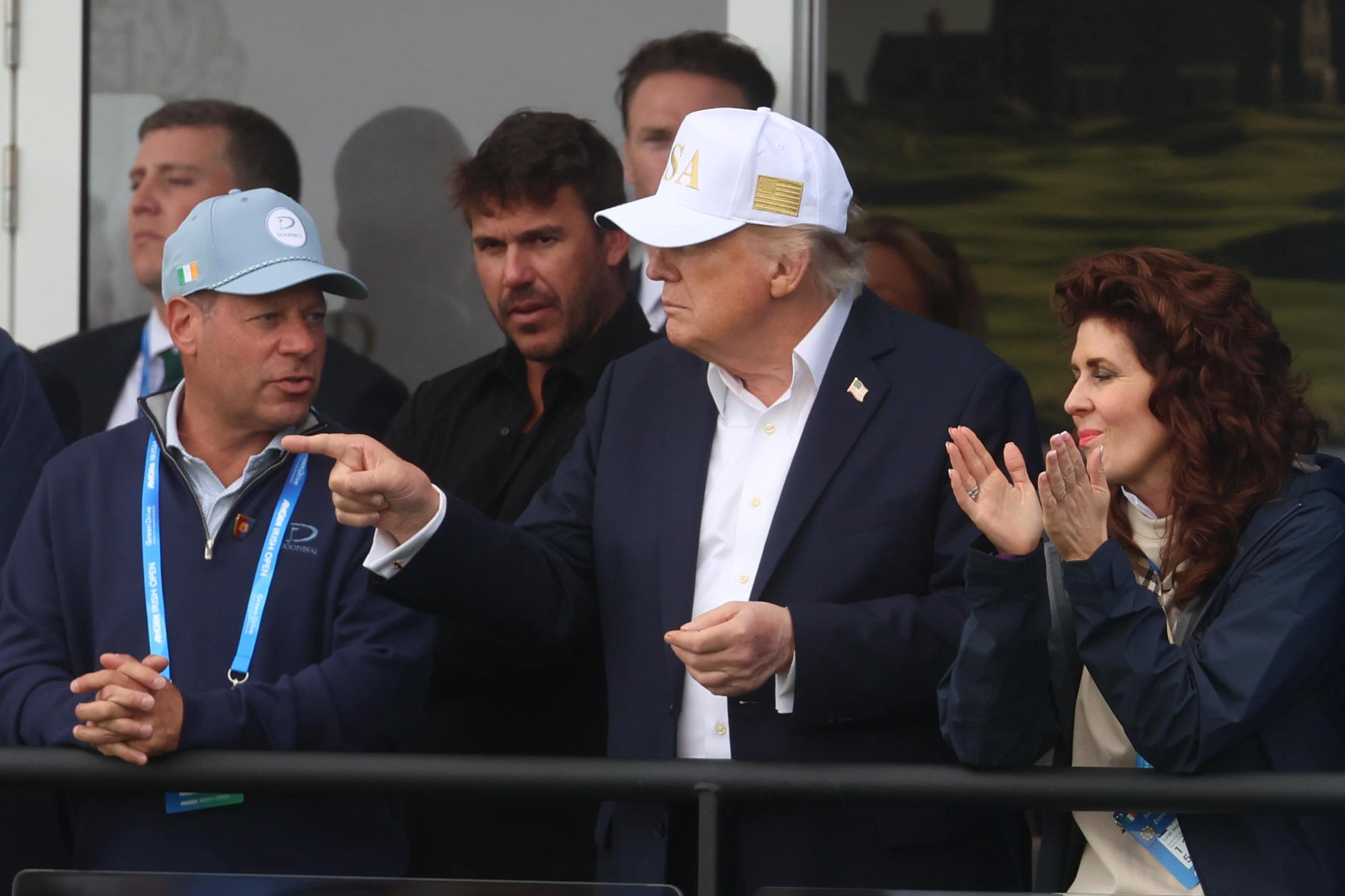 Donald Trump watched on (PA)