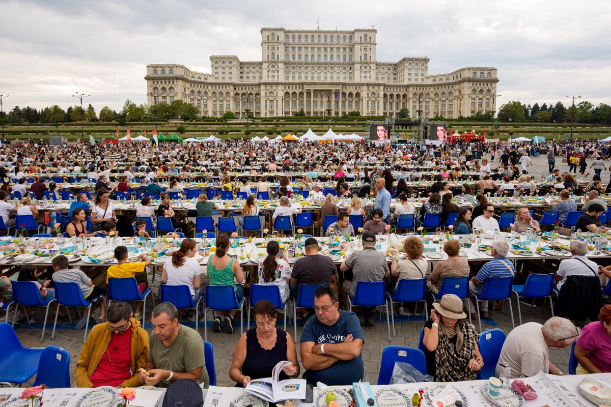 Romania Sets Guinness World Record With Miles-Long Table for Charity