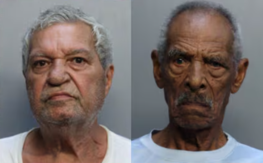 Magdaleno Medina, 73, and Cesar Valdes, 89, were arrested on cocaine trafficking and grant theft of a firearm charges following a drug bust in Miami