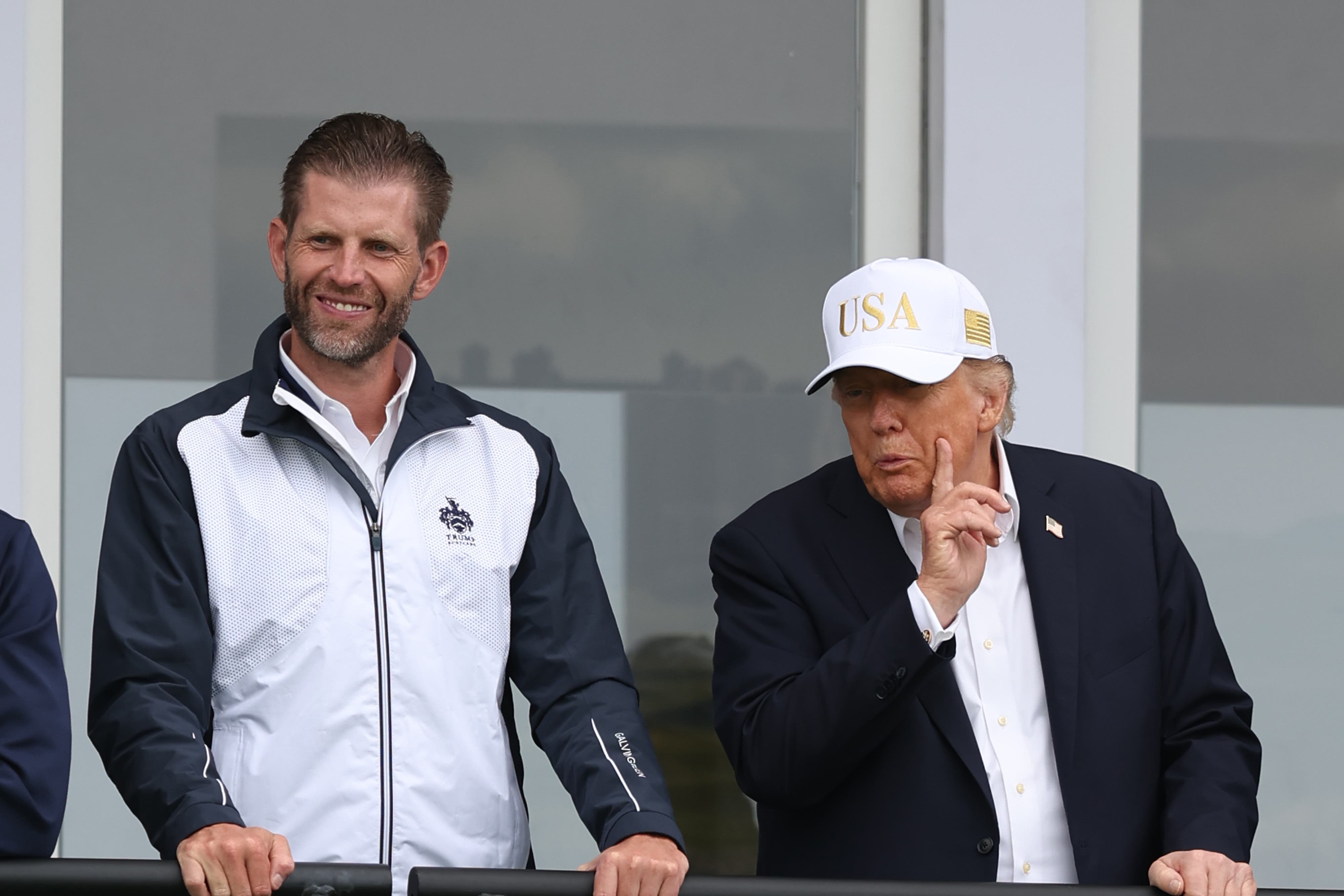 US president Donald Trump with his son Eric Trump