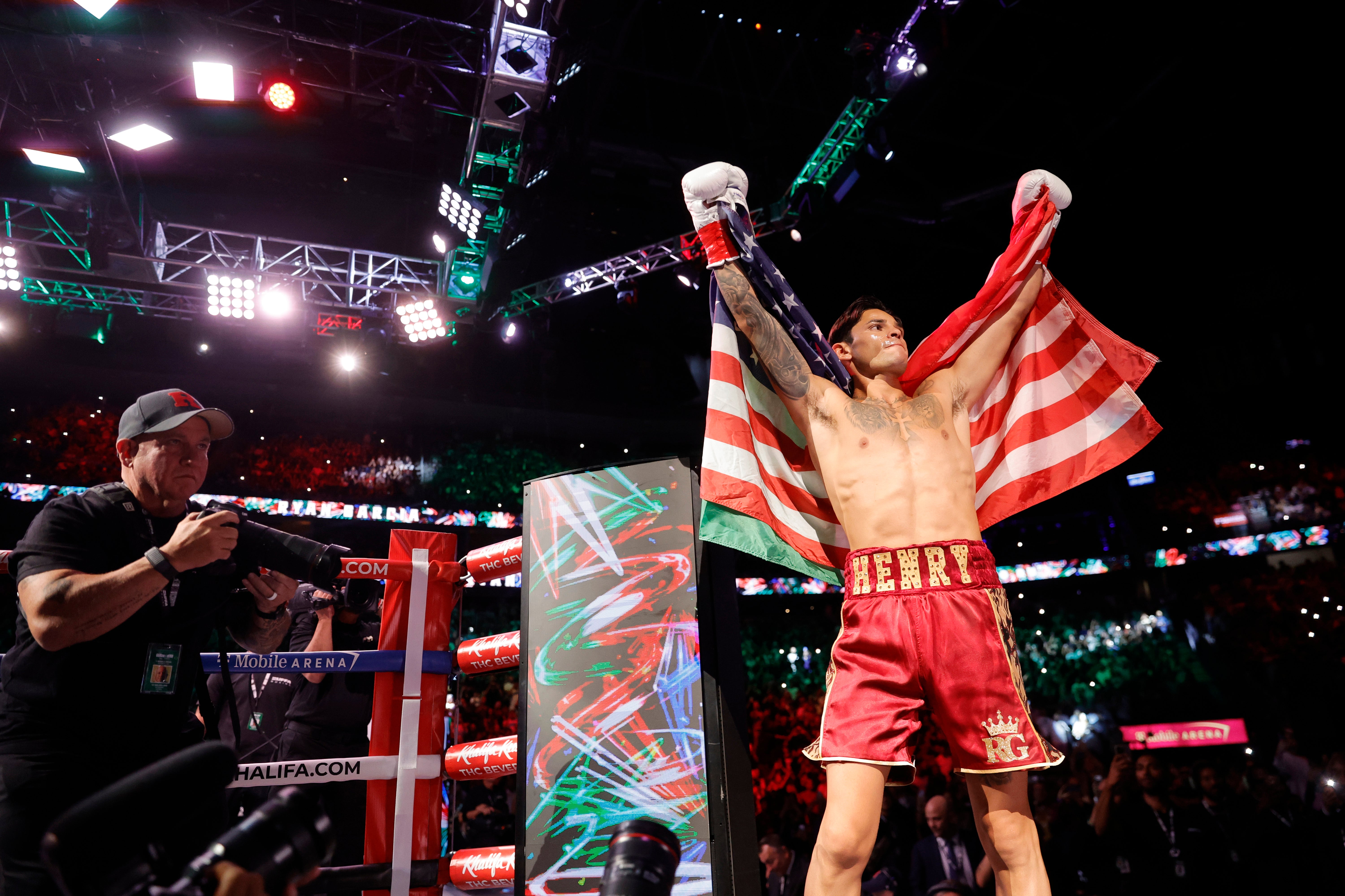 Ryan Garcia making his entrance in Las Vegas