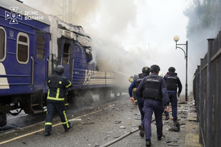 Train struck by Russian drone near Polish border