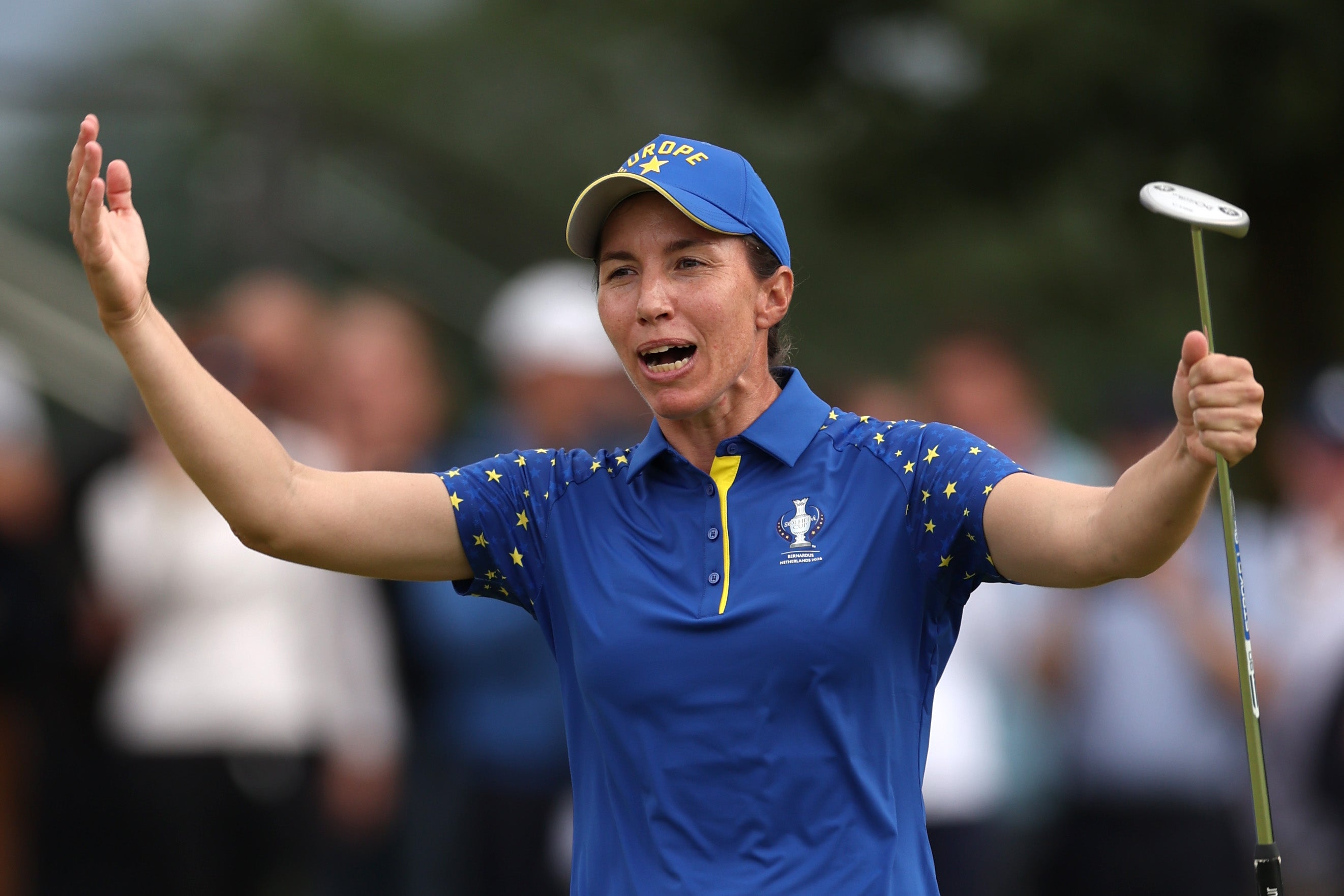 Carlota Ciganda scored the winning point for the second time at a Solheim Cup