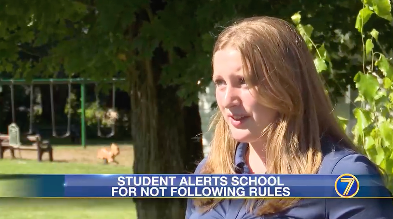 Julie Kaputa was suspended on the first day of school after bringing a cup of coffee to class, according to a report