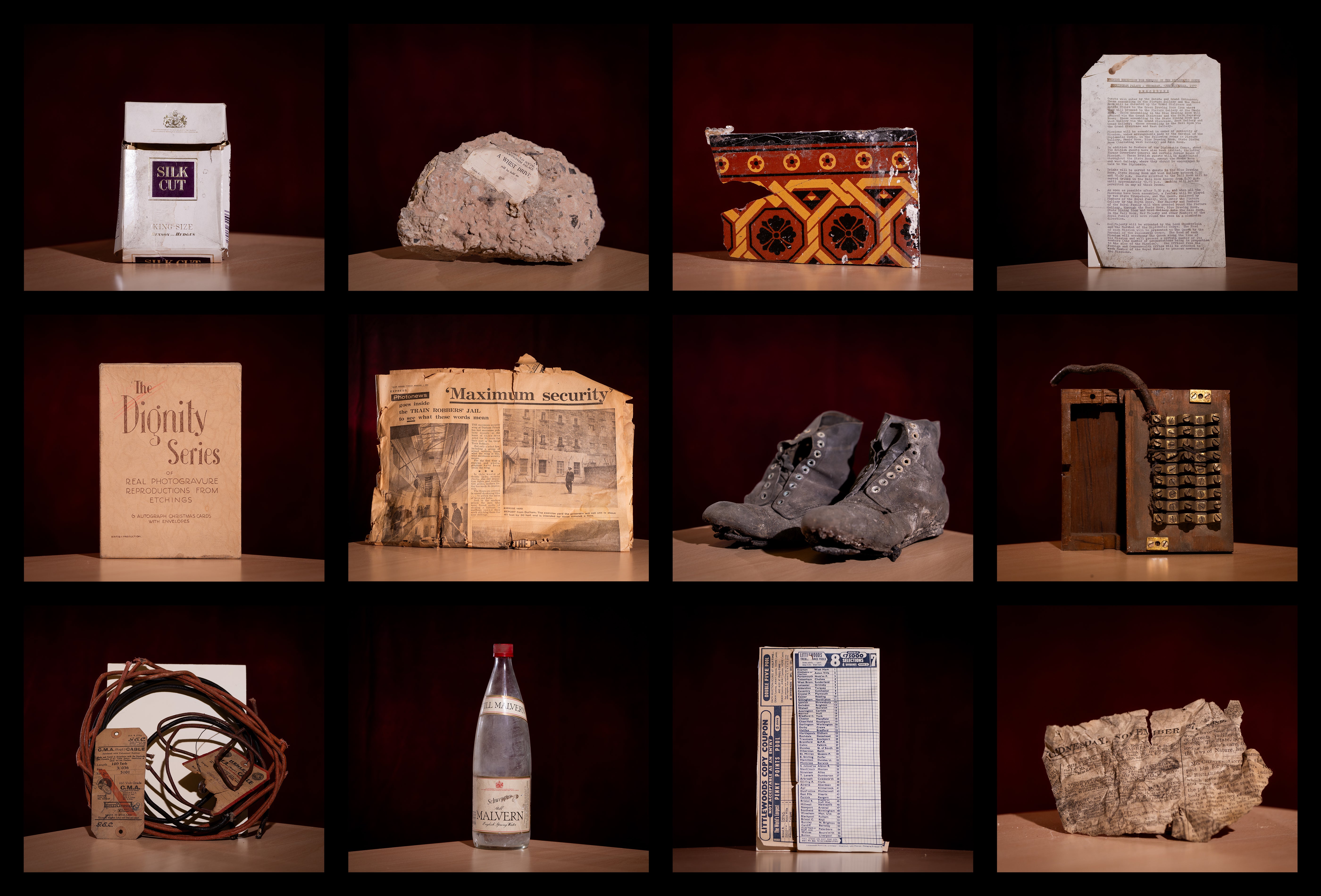Everyday items which have been found beneath the floorboards and hidden within Buckingham Palace during reservicing works that are ongoing till 2027