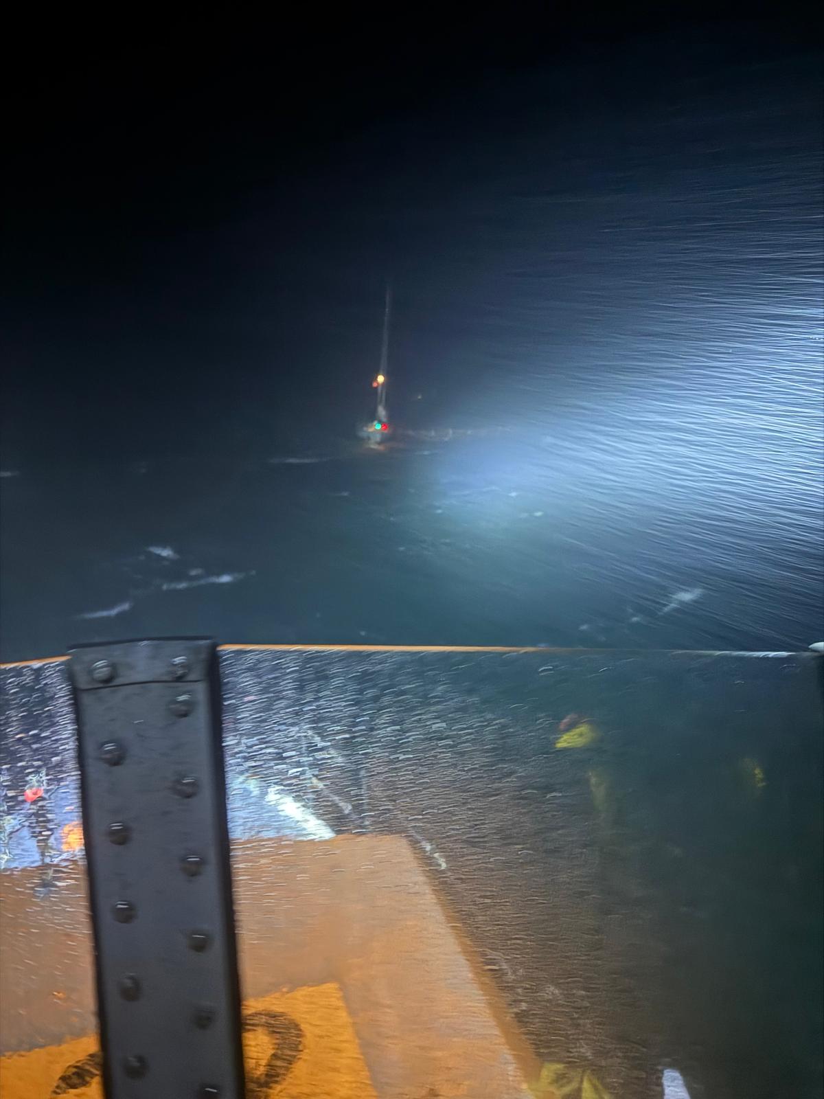 Six rescued in dramatic seven-hour operation after yacht hits fish farm off Antrim