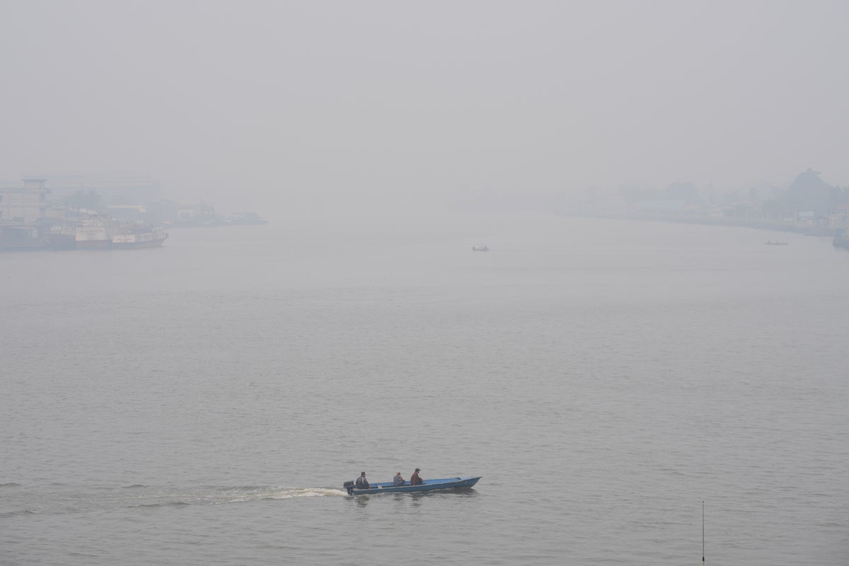 Forest fire smoke disrupts air travel in Indonesia's West Kalimantan province