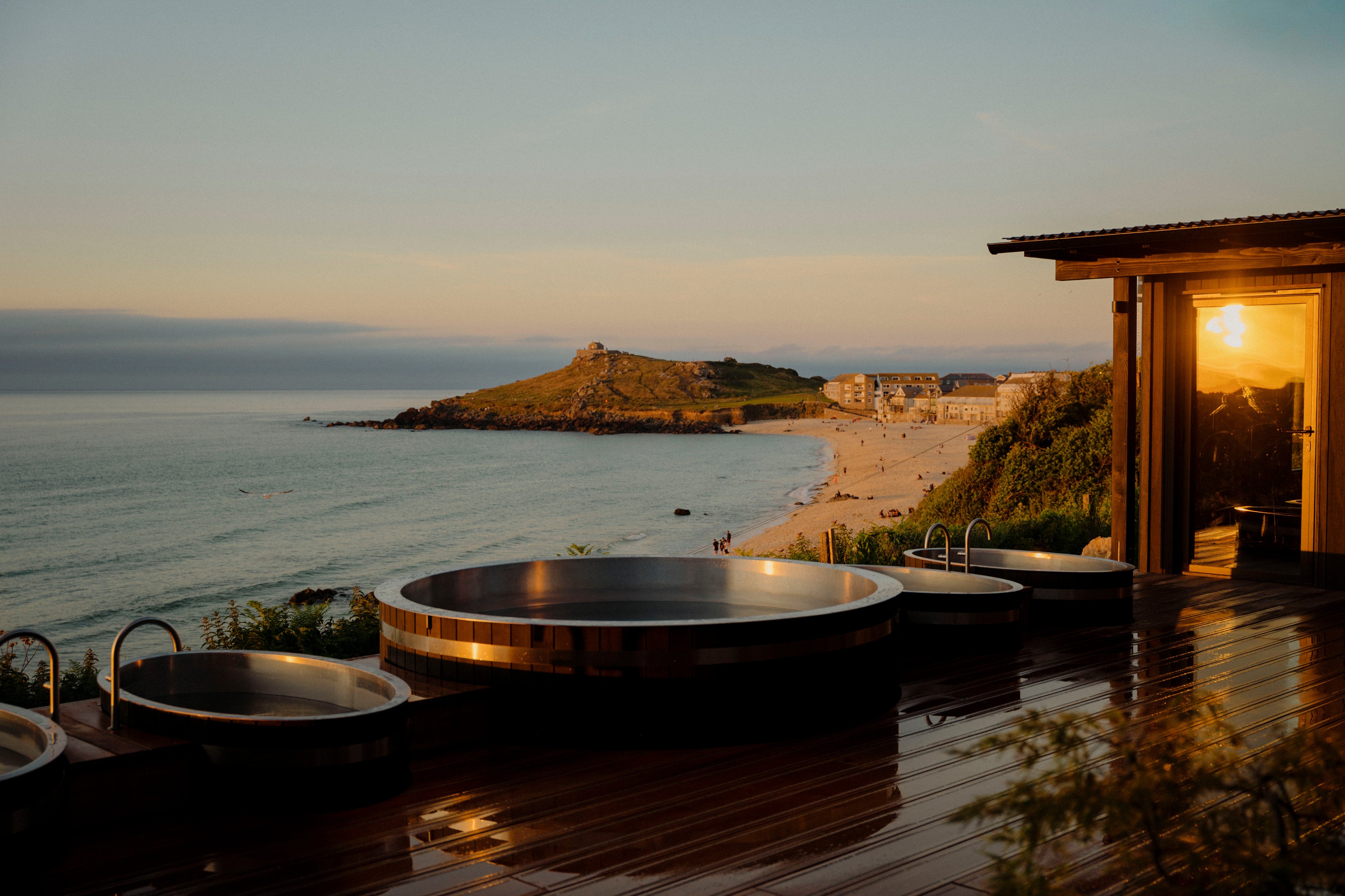 Kiln sauna has an enviable position overlooking  St Ives in Cornwall (Lucy Laucht)