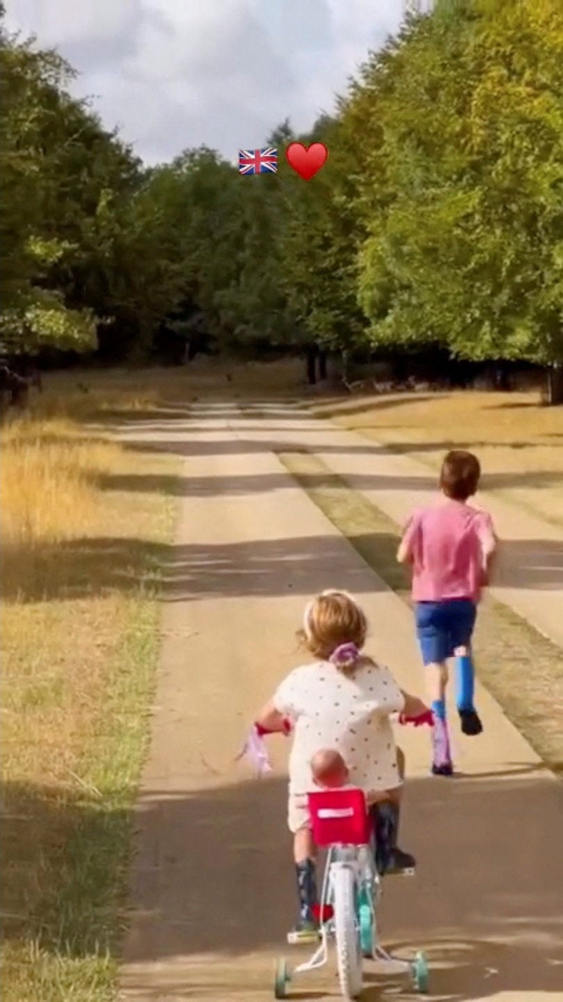 Green grass of home? Meghan has shared a video of her and her children enjoying life amid their return to the UK