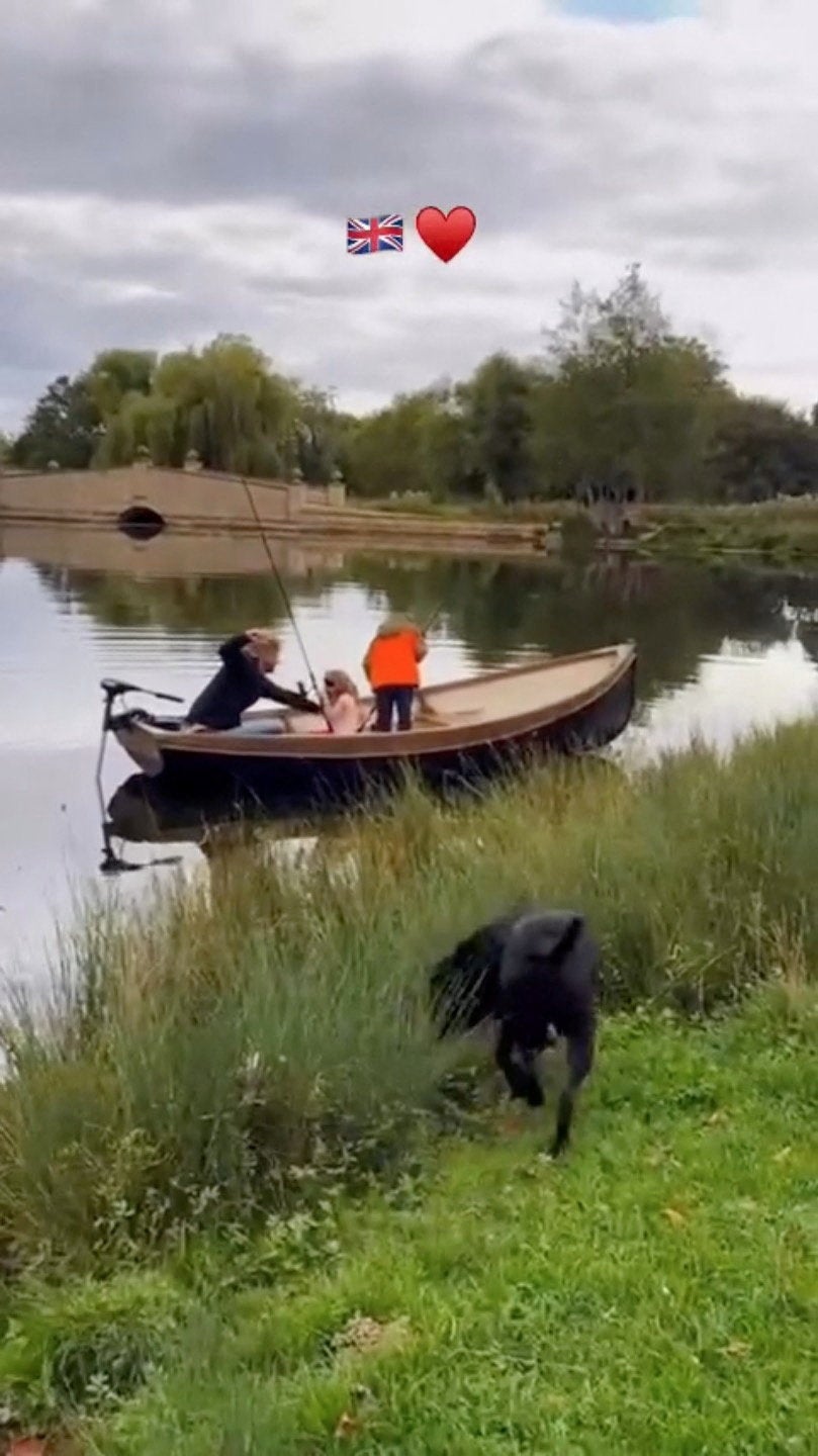 The new reel featured Harry fishing on an empty lake – but the traditional British accompaniment of some cans of lager were absent