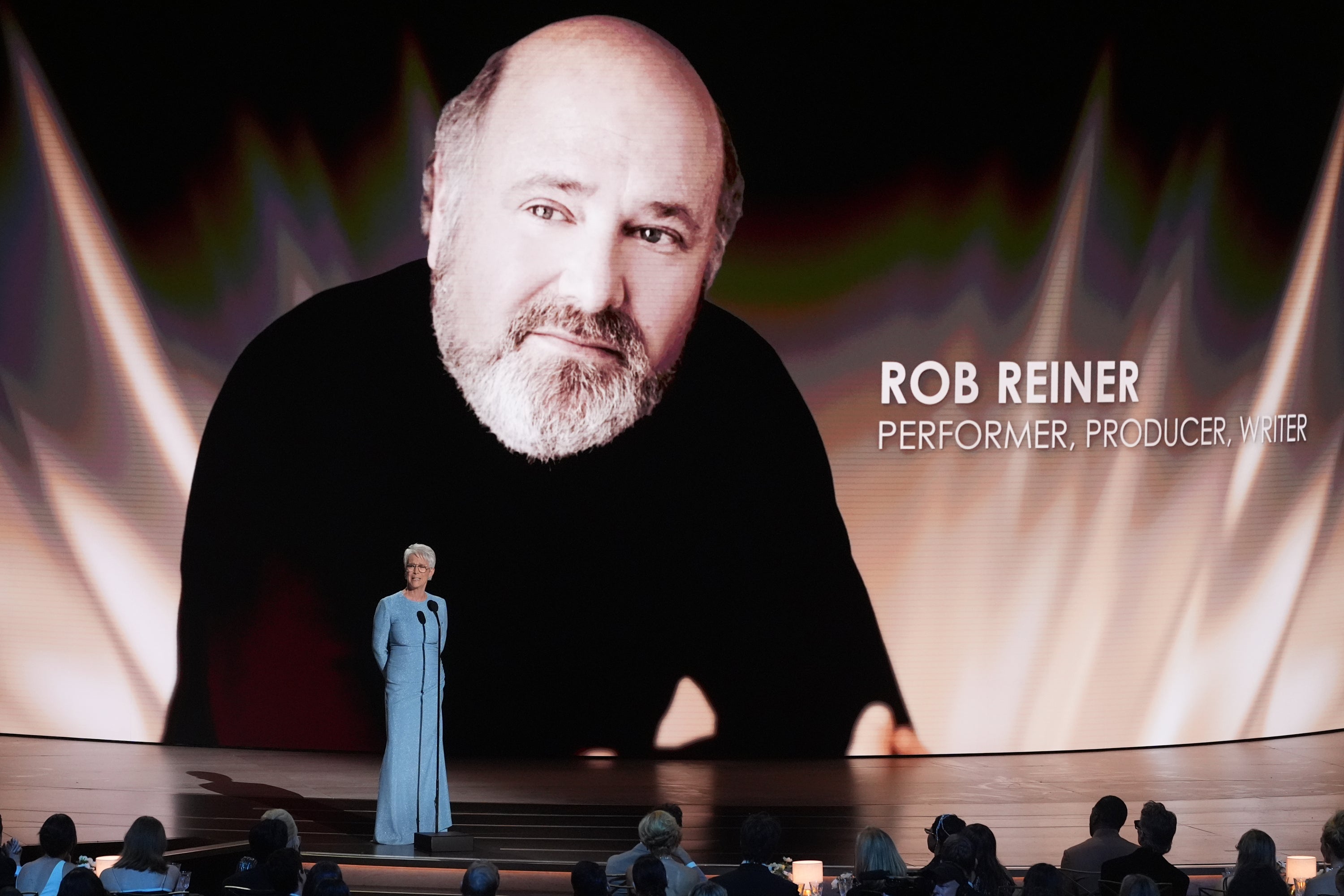 Jamie Lee Curtis honored Rob Reiner during the in memoriam segment (AP)