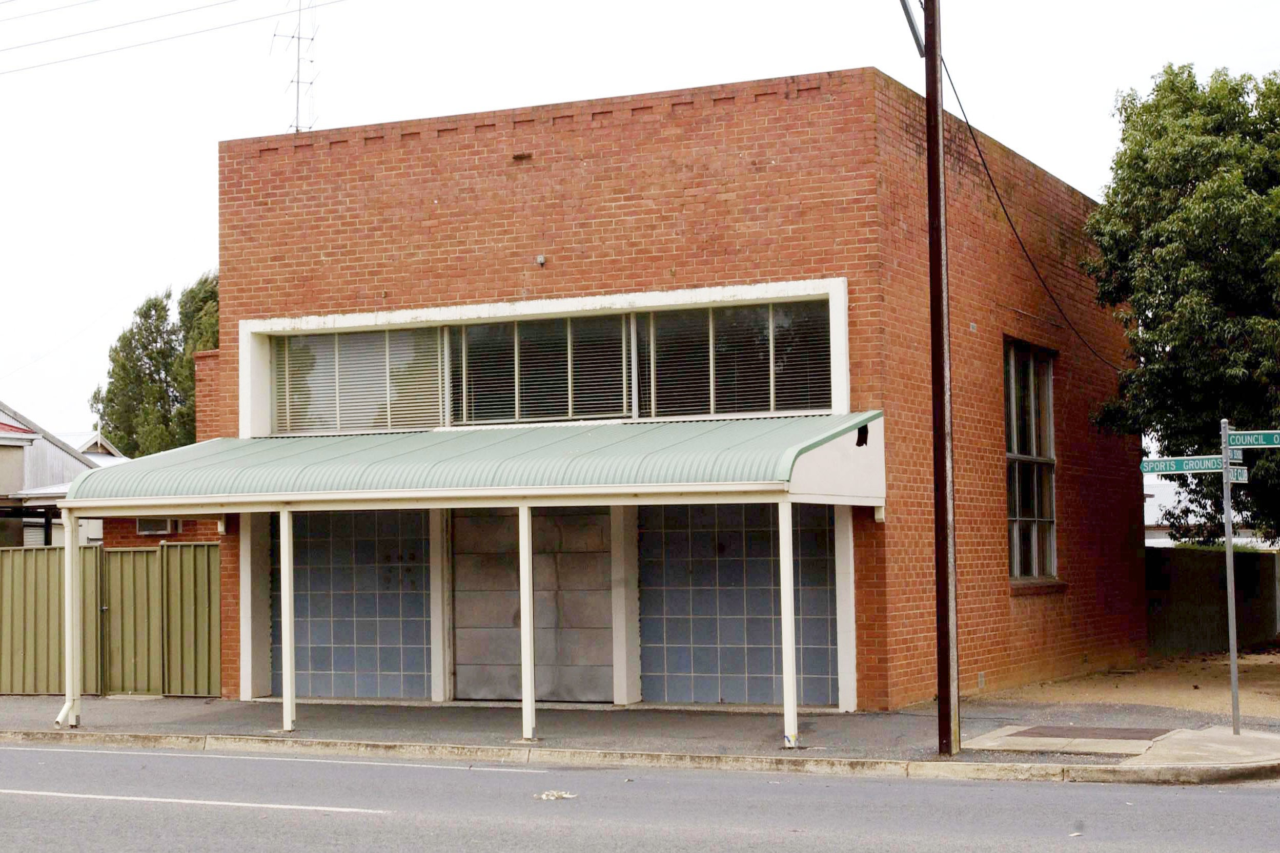 A former bank building where dismembered bodies were found stored in barrels in Snowtown, Australia
