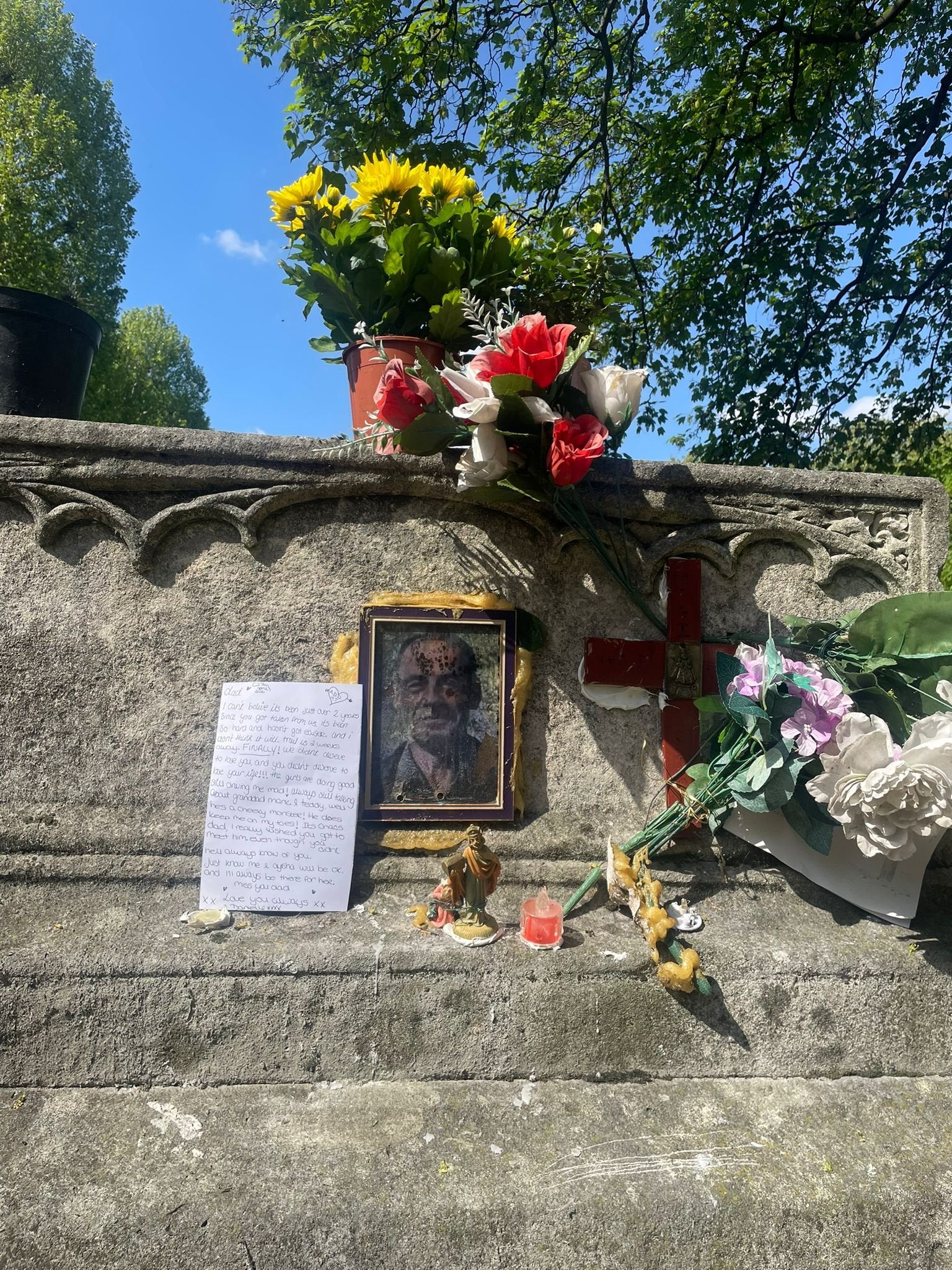 Mark Carroll’s make-shift memorial in Camden