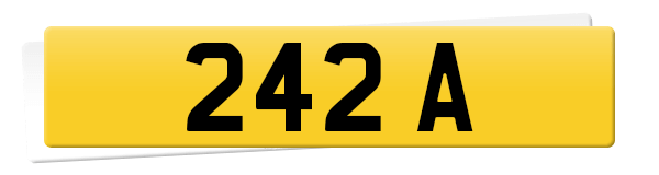 The '242 A' number plate