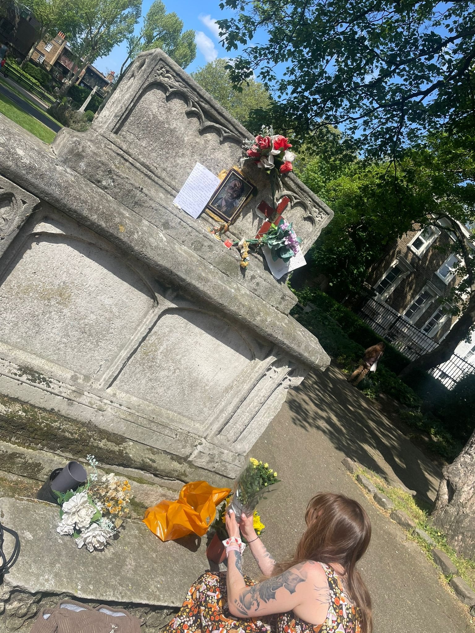 Ayisha Carroll visits Mark's make-shift memorial in Camden