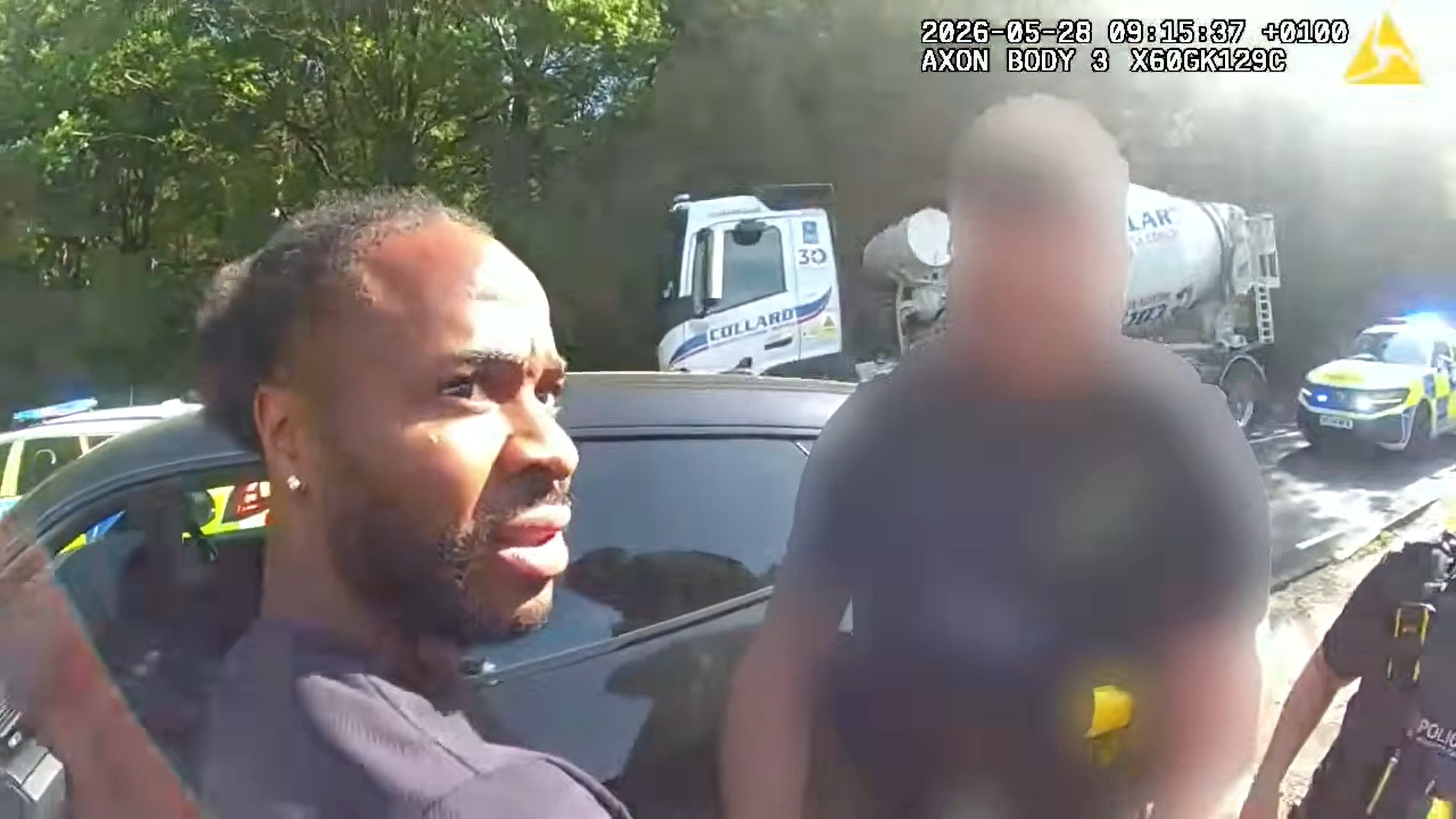 Sterling was charged with dangerous driving following the incident