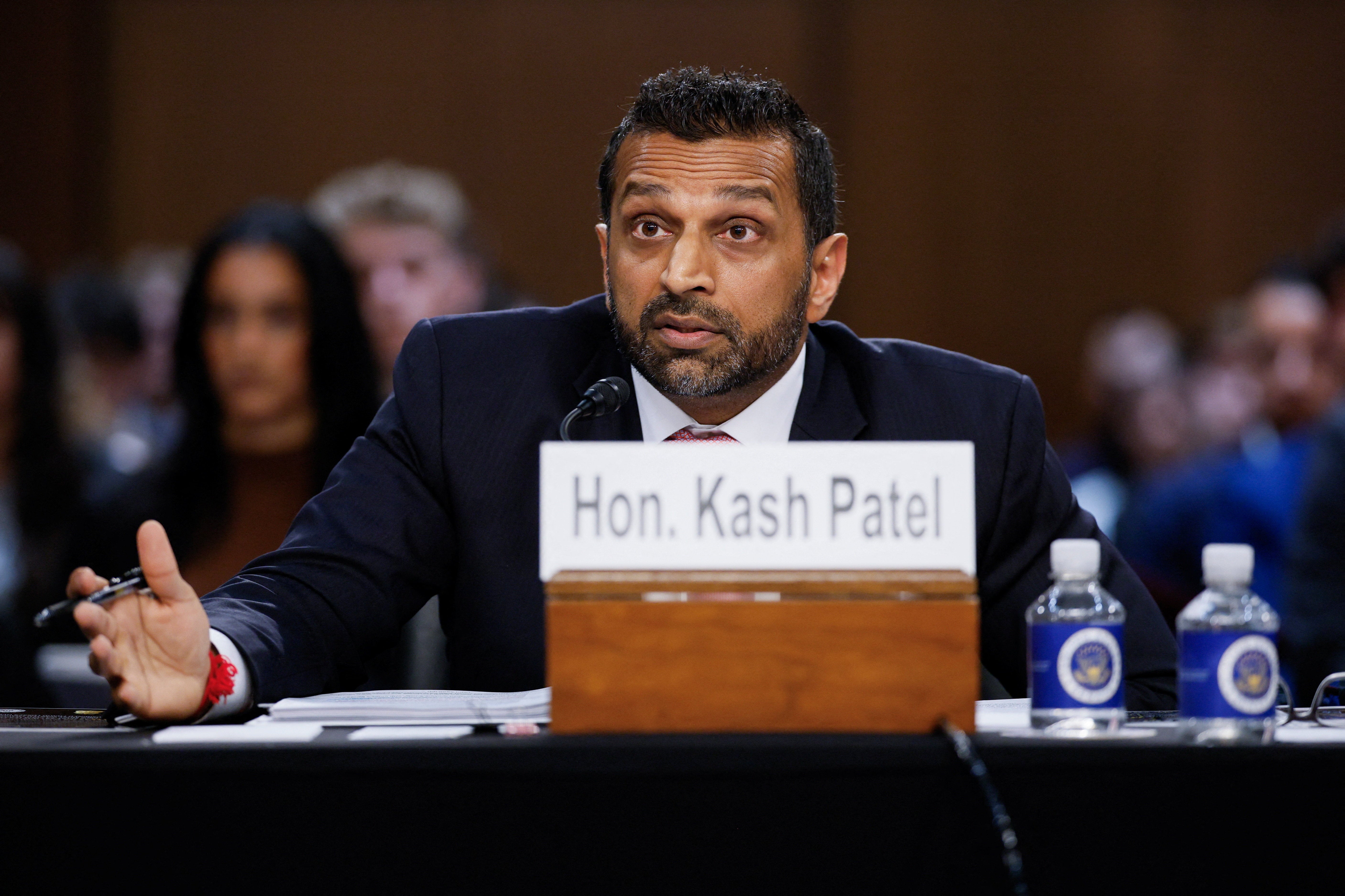 FBI Director Kash Patel testified to the Senate Tuesday in a hearing that somehow descended into discussions about bestiality that left even a leading Republican scratching his head (Reuters)