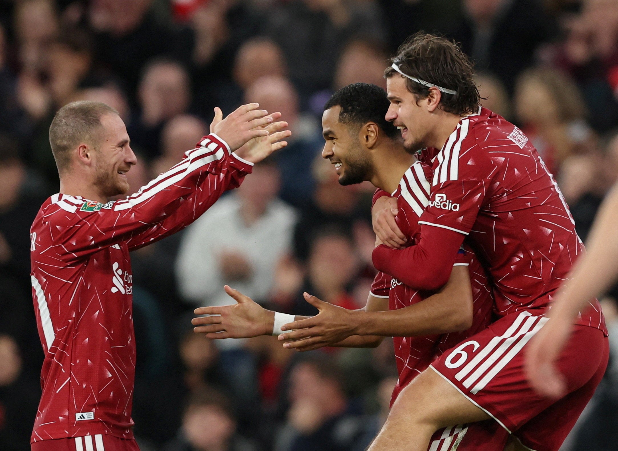 Alexis Mac Allister (left) and Cody Gakpo (centre), two Liverpool players whose futures have been up in the air in recent times, inspired victory against Tottenham