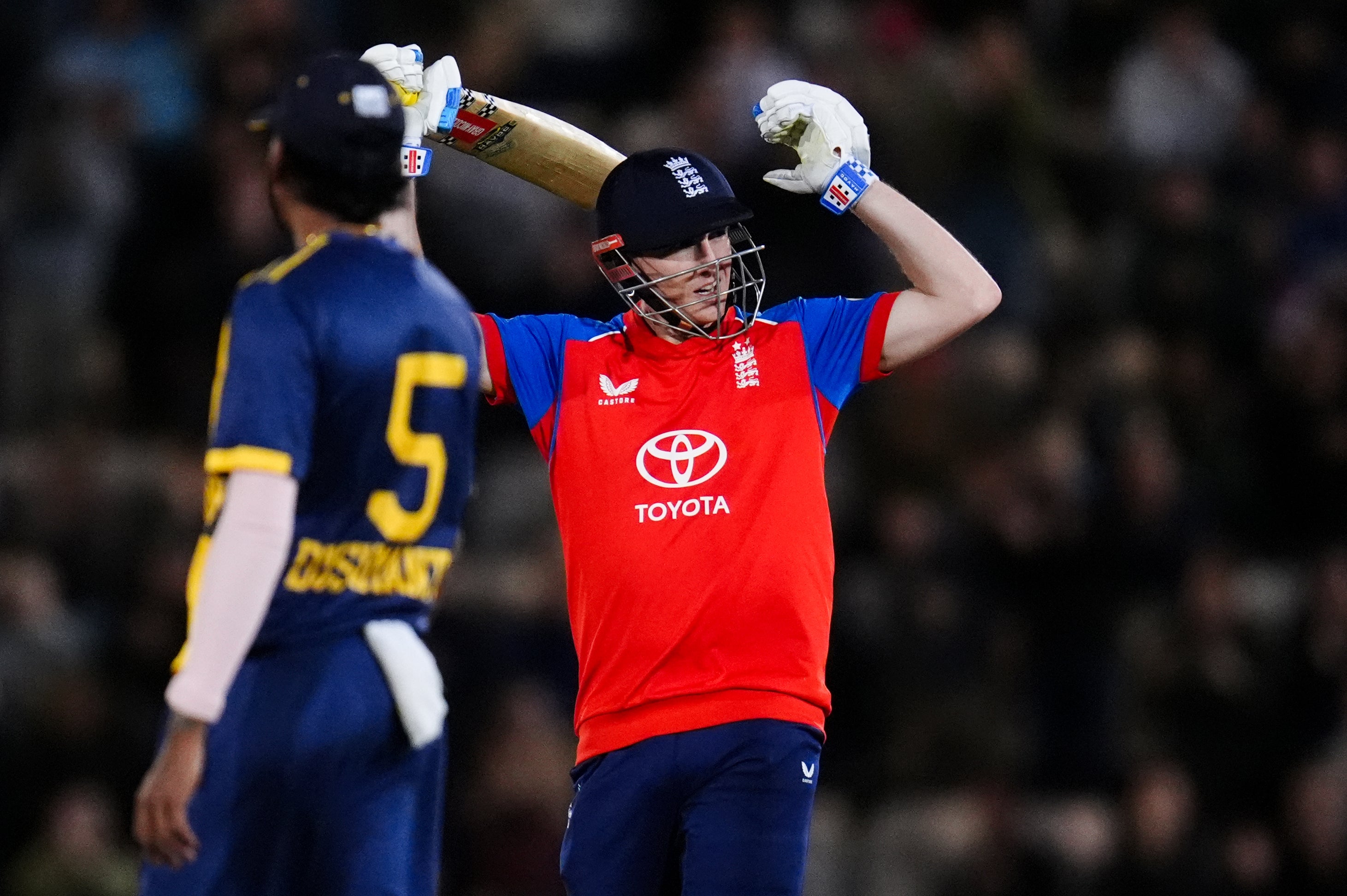Harry Brook celebrates his century (John Walton/PA) (PA Wire)