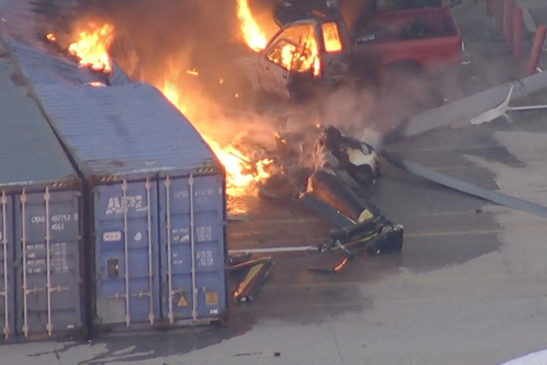 The NBC news team had been covering a Metro bus collision before crashing in Chatsworth (Reuters)