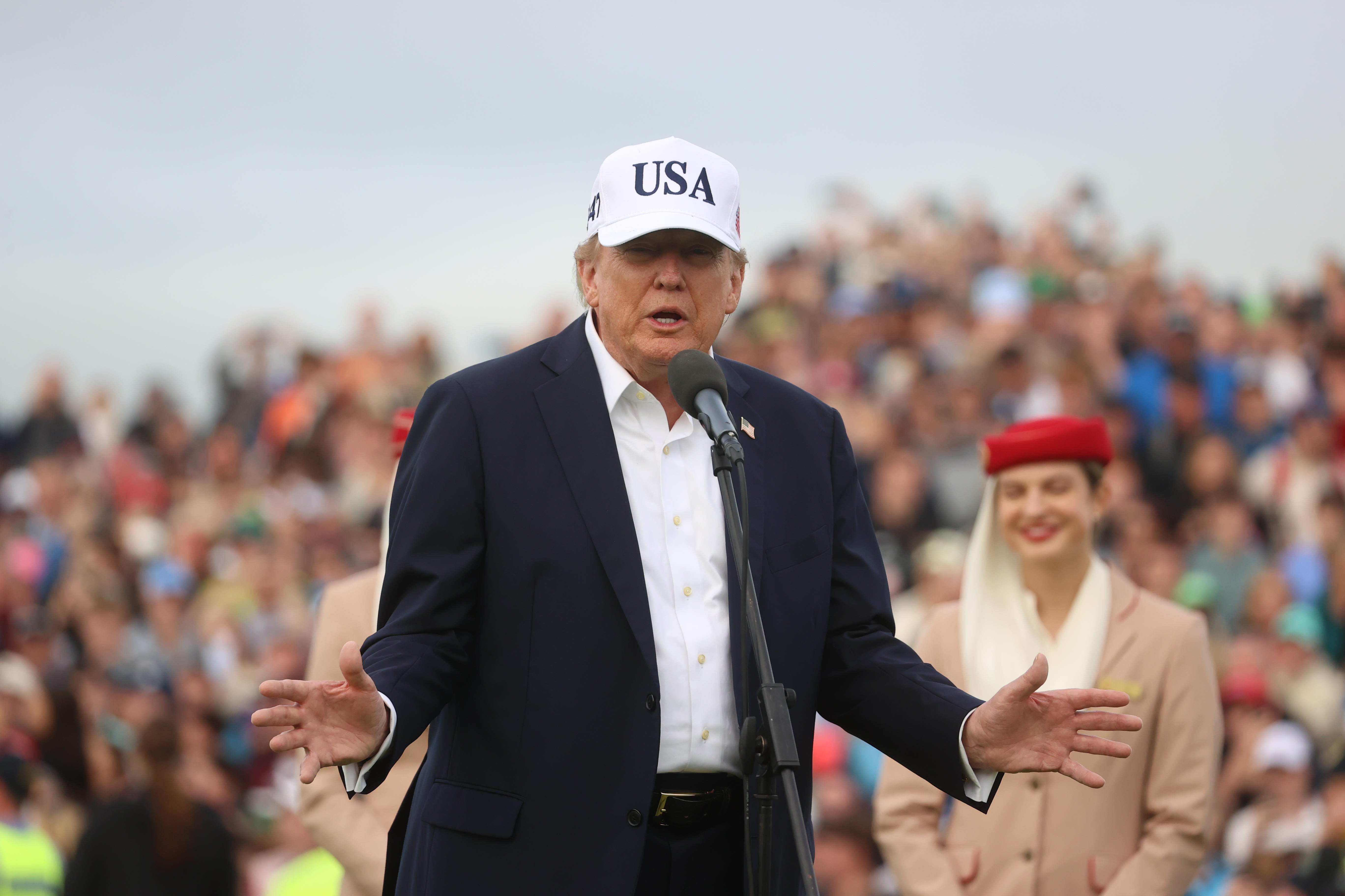 The US president claimed Irish unification was inevitable as he spoke to reporters alongside Taoiseach Micheál Martin, adding it “may as well happen now”