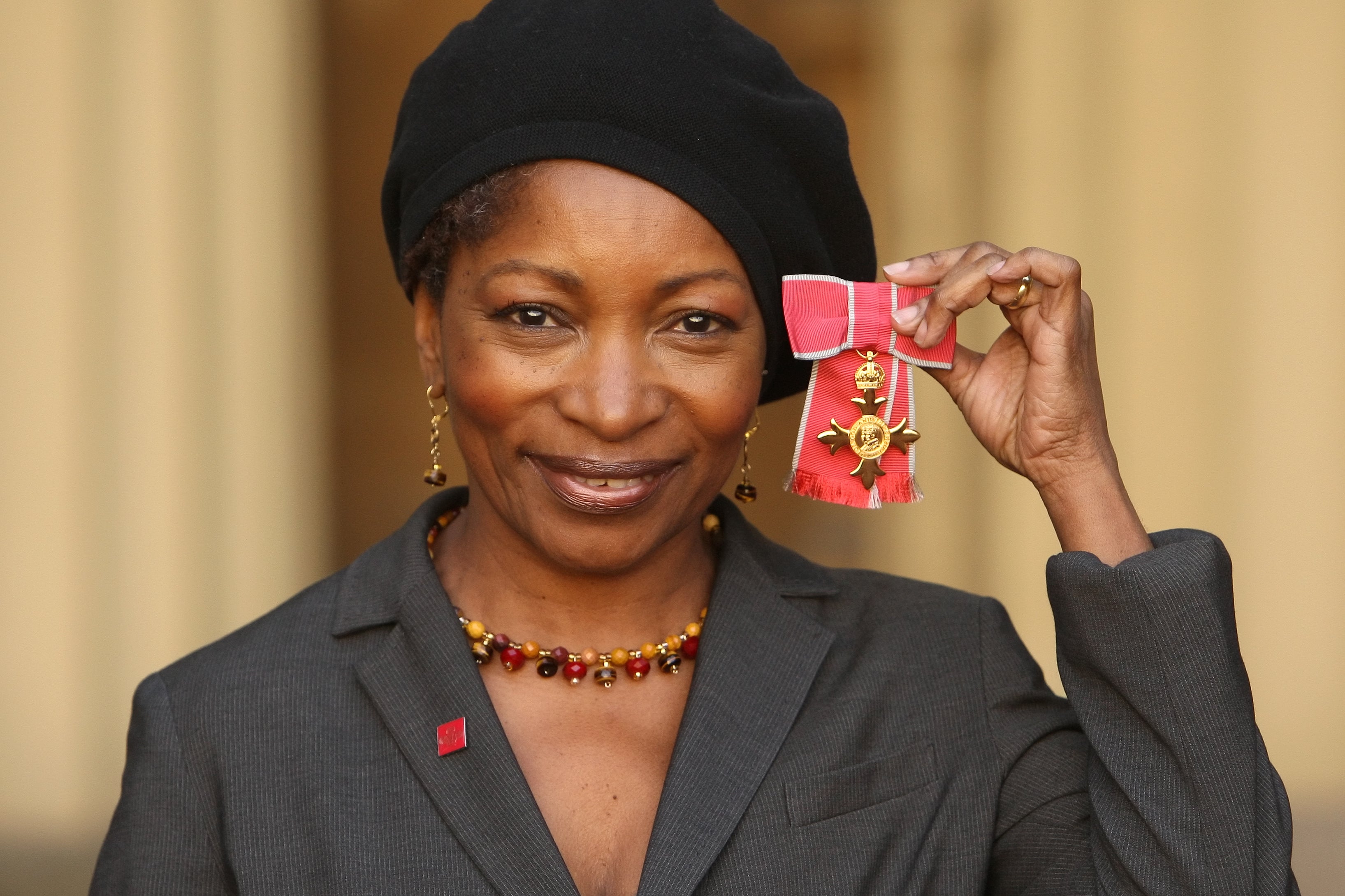 Bonnie Greer receiving her OBE in 2010 (Getty Images)