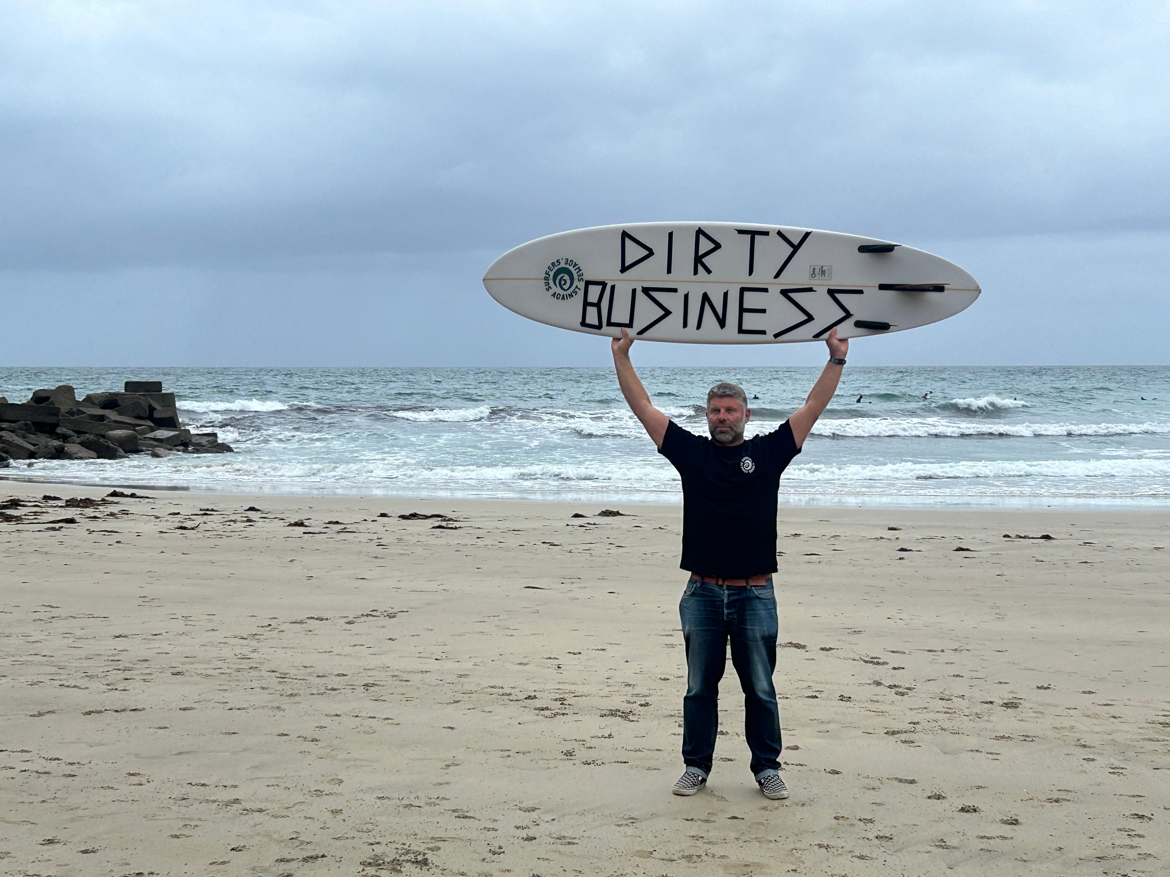 Giles and Surfers Against Sewage worked closely with Channel 4 to help produce the Dirty Business docu-drama
