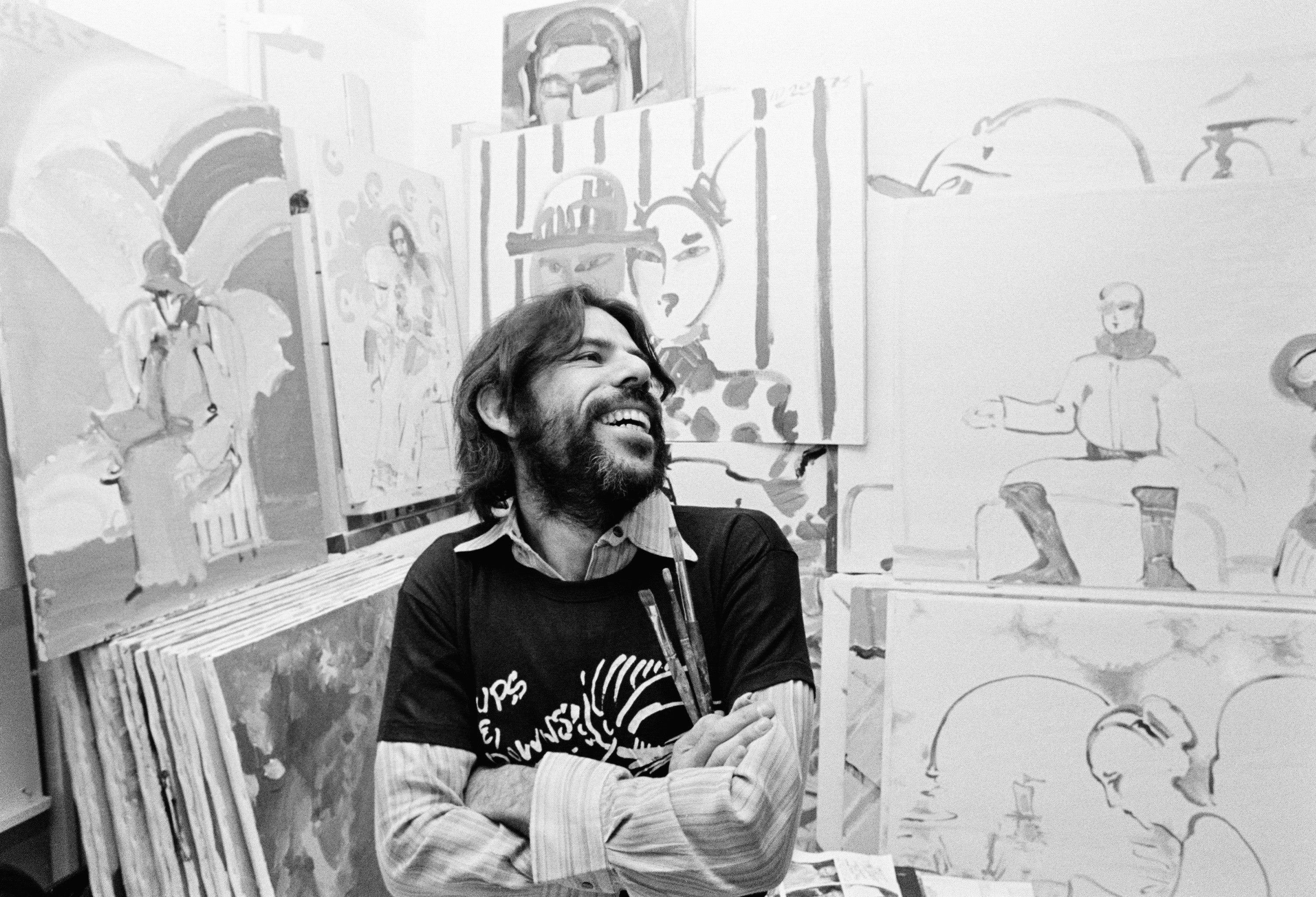 Peter Max in his New York studio in 1973 (AP)