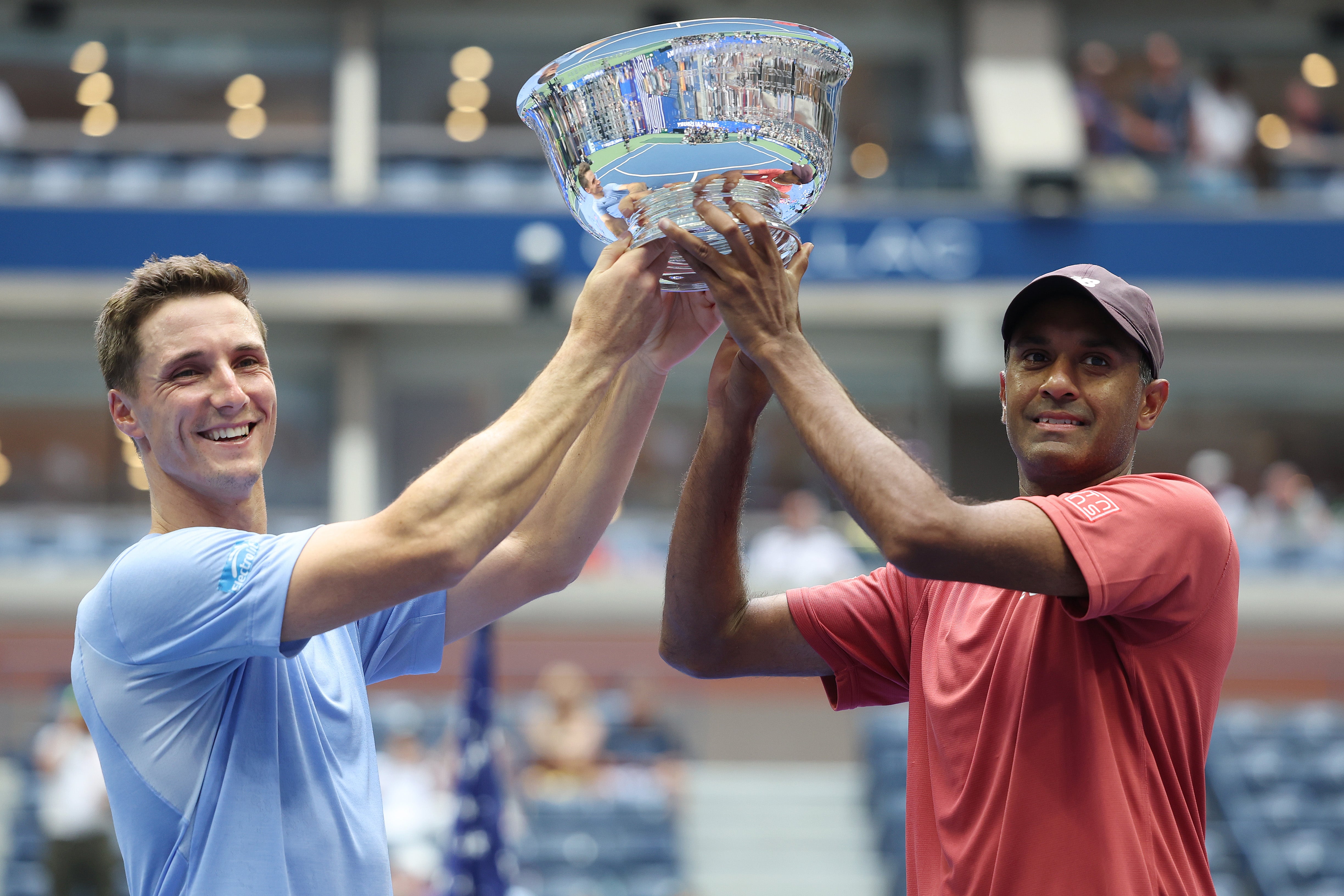 Salisbury (left) won four men's doubles Grand Slams with Rajeev Ram