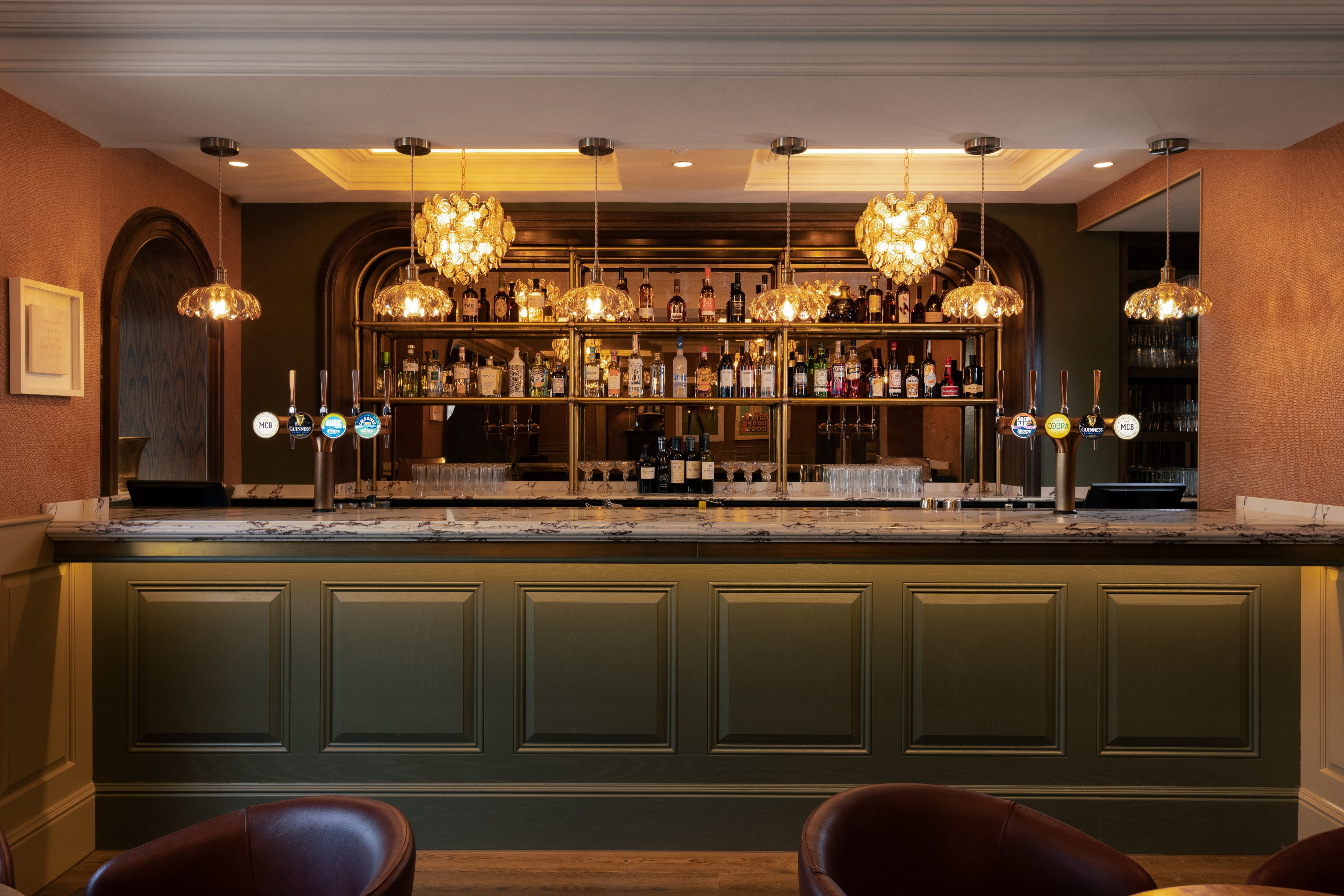 The bar inside the new St Enodoc hotel in Rock, Cornwall