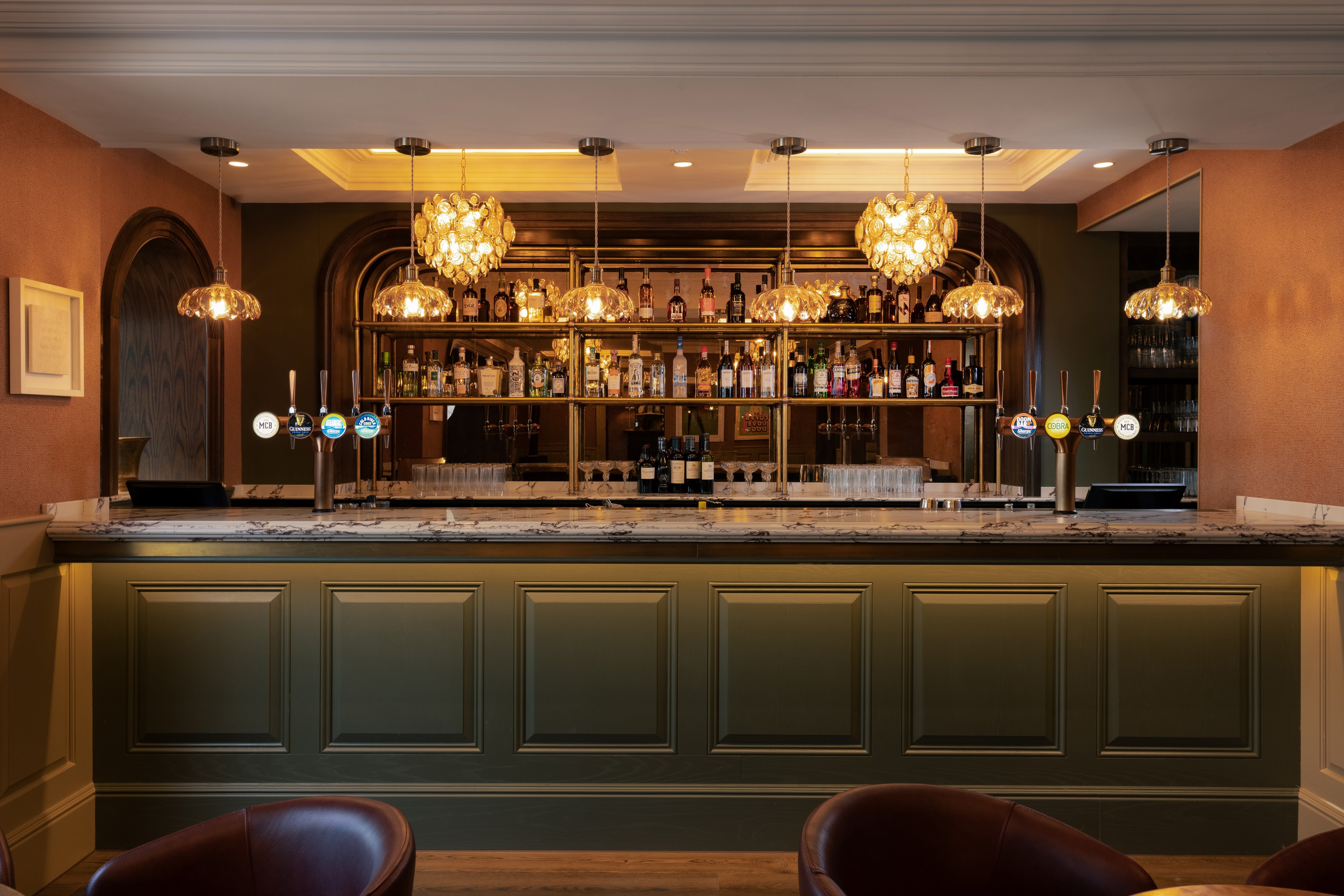 The bar inside the new St Enodoc hotel in Rock, Cornwall (Rebecca Hope)